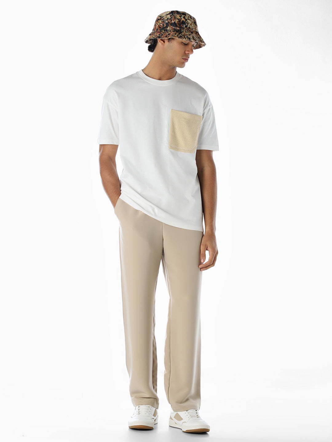 Contrast Pocket Cotton Oversized T-shirt