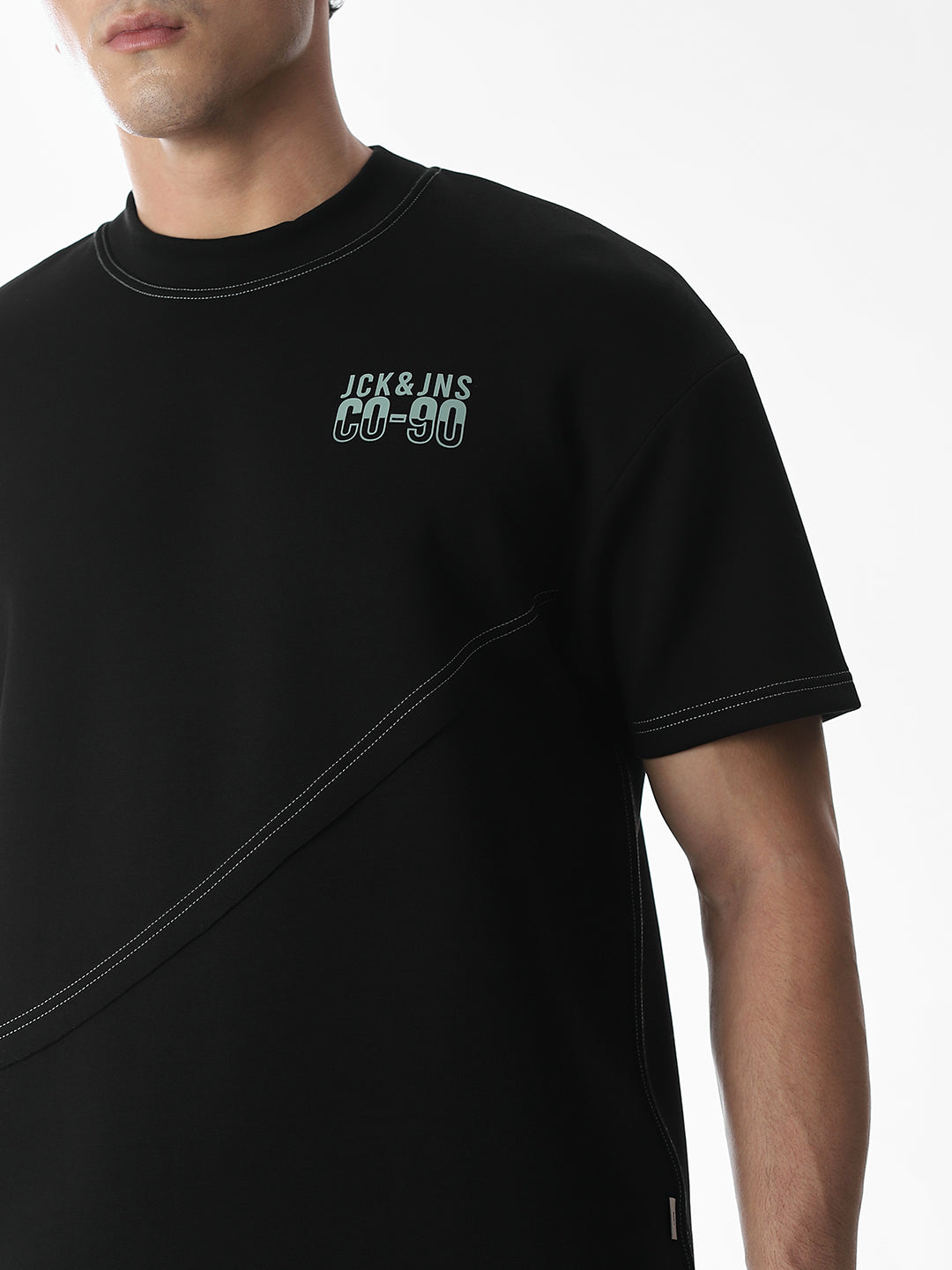 Contrast Stitch Boxy Fit T-shirt