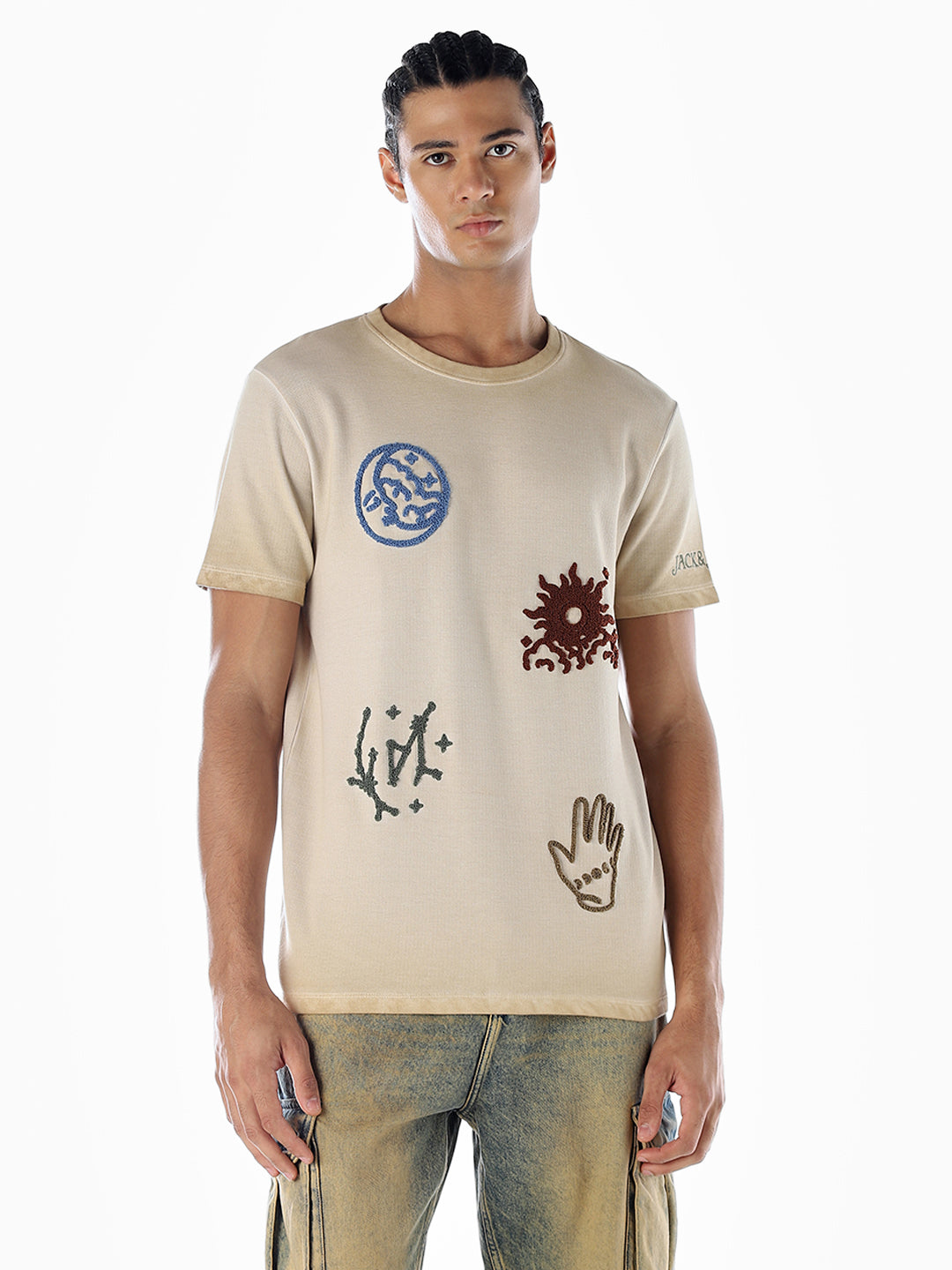 Embroidered Crew Neck T-shirt