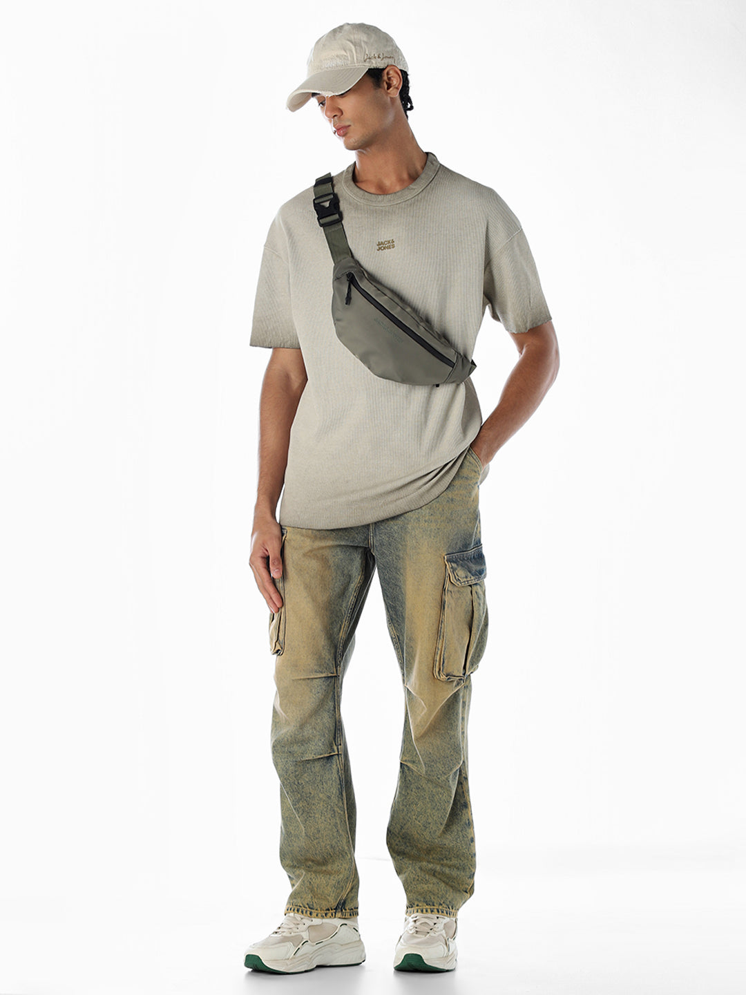 Washed Cotton Crew Neck T-shirt