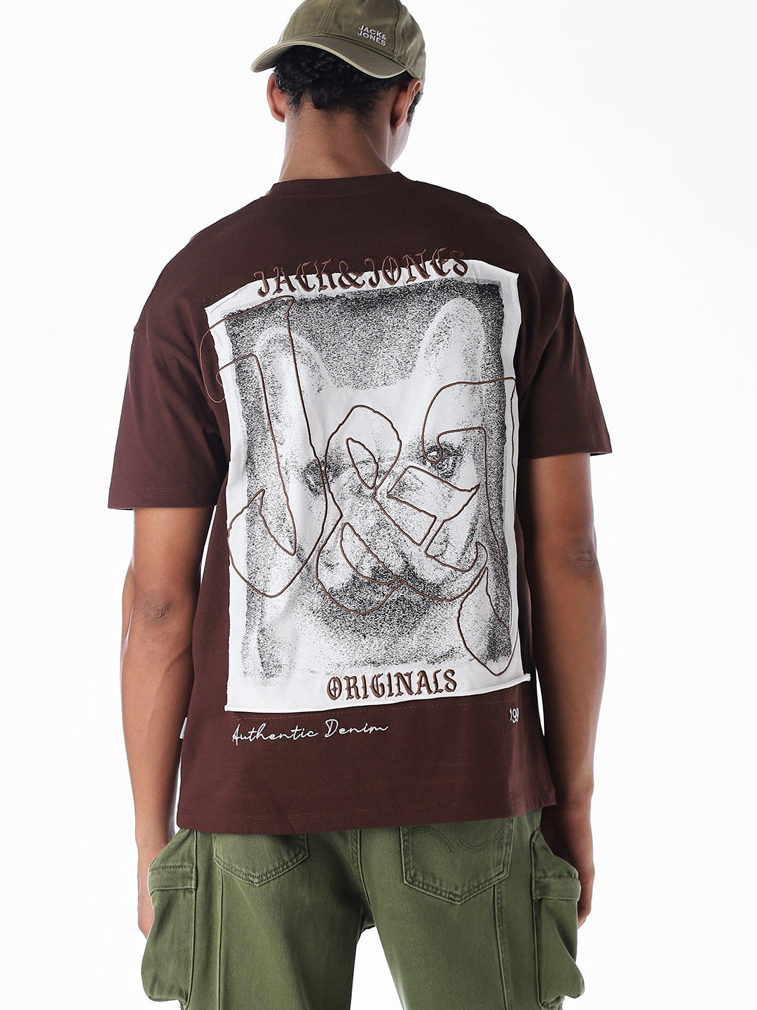 Embroidered Text Oversized T-shirt