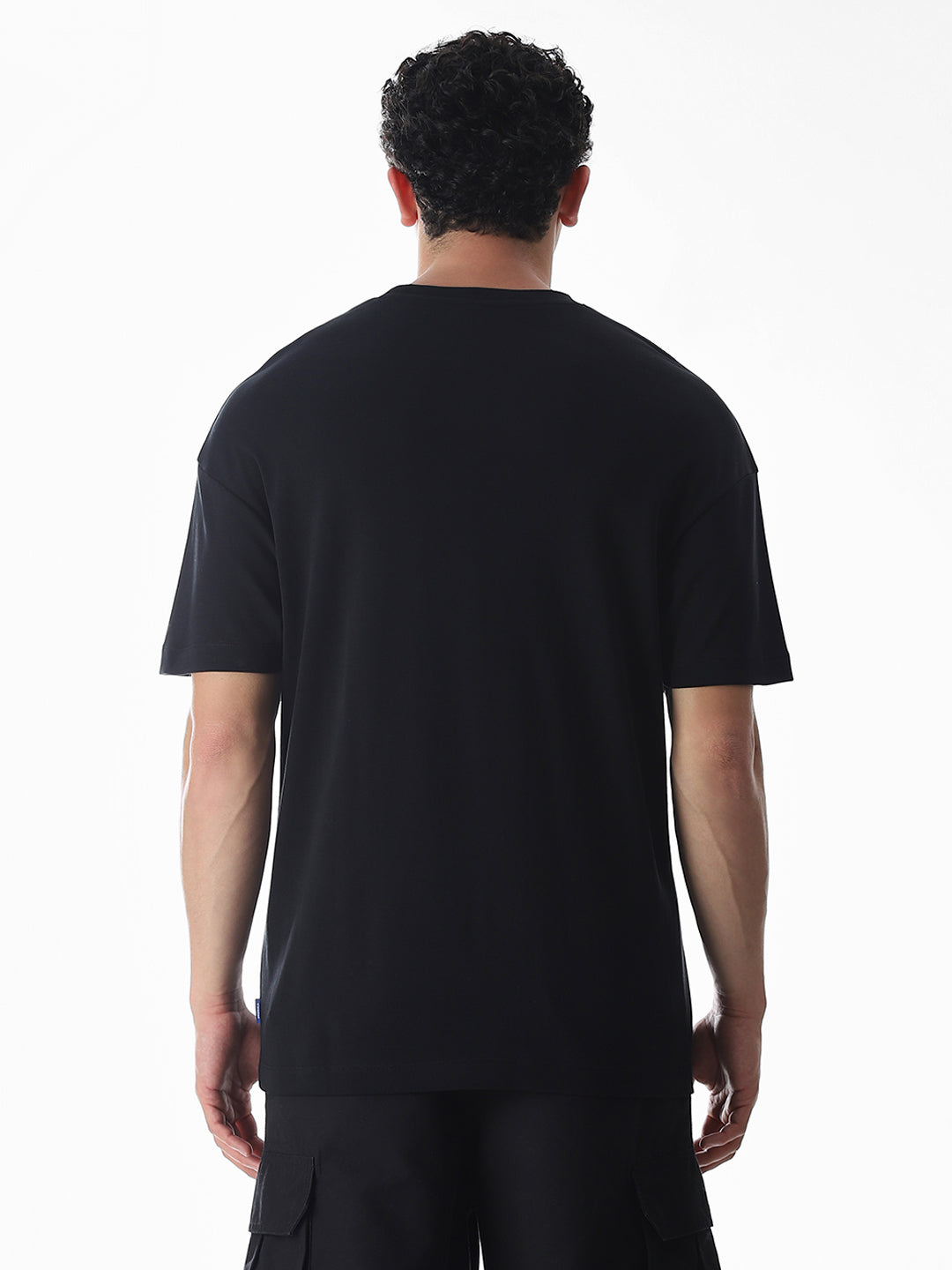 Buy Black Logo Print Boxy Fit T-shirt for Mens Online at