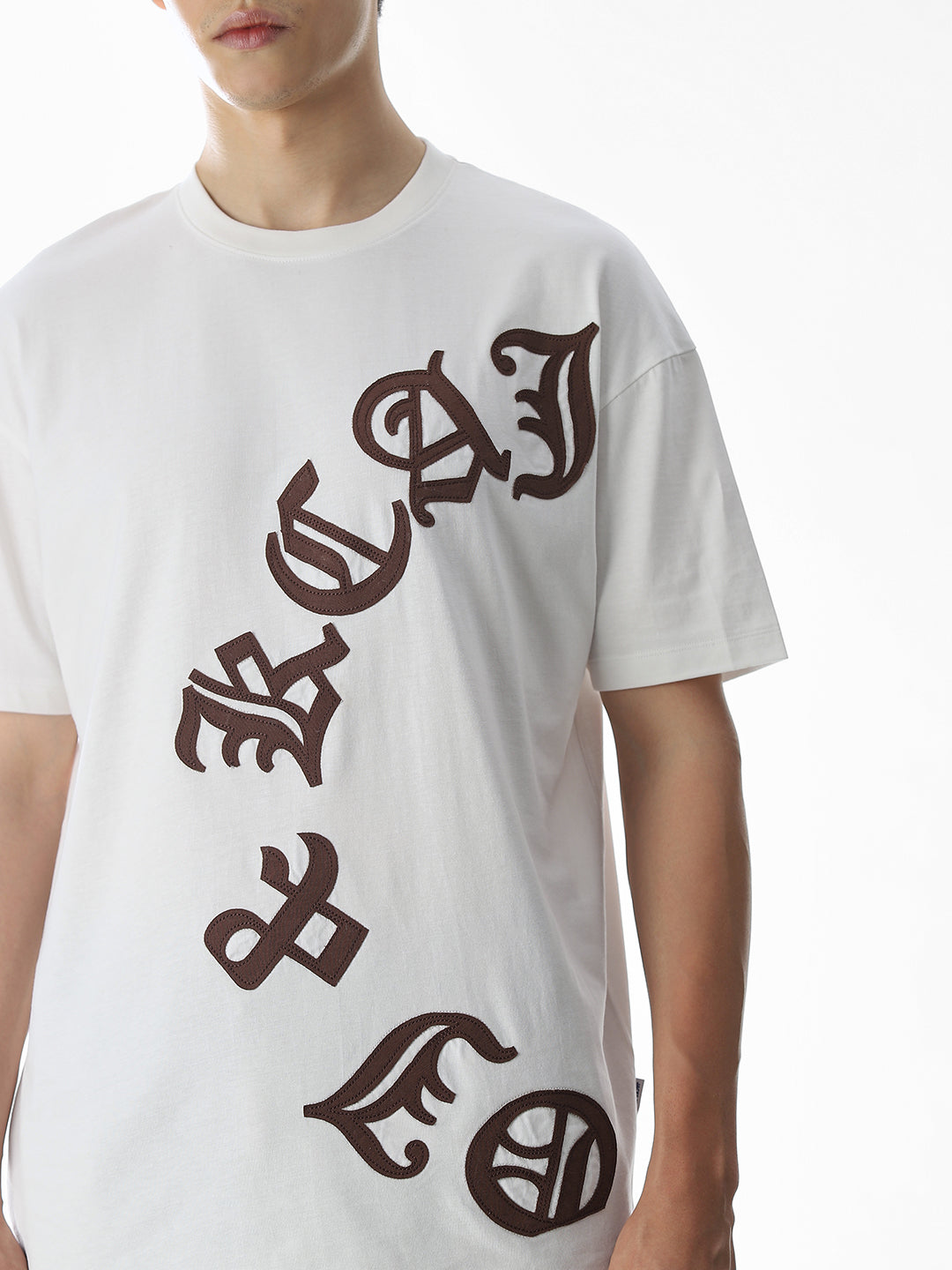 White Applique Patchwork T-shirt