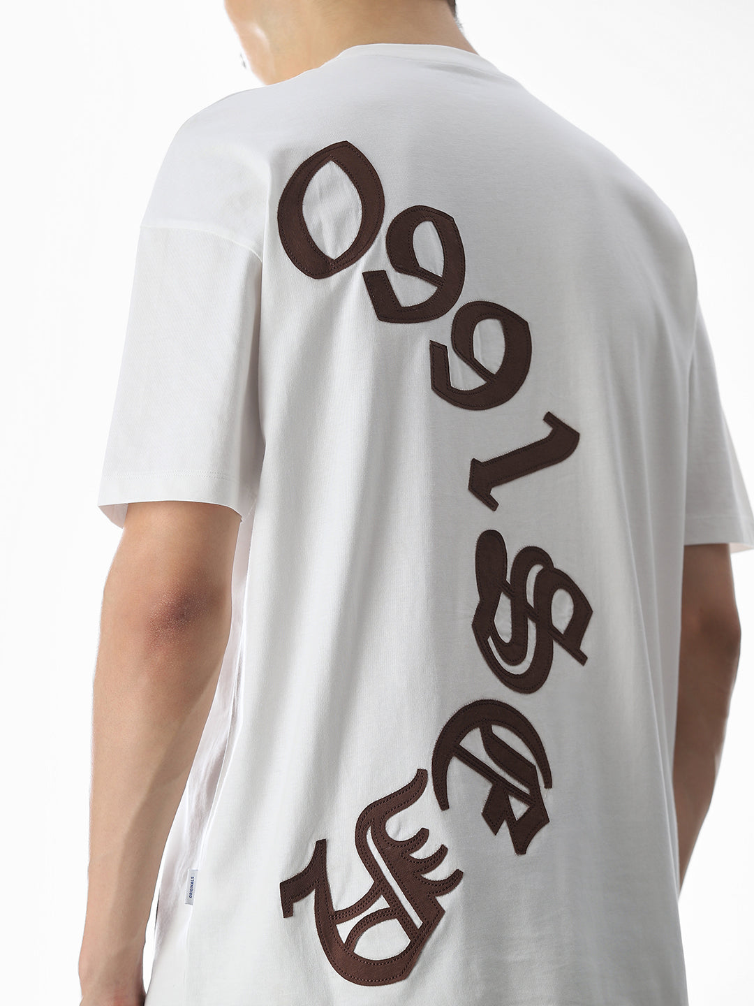 White Applique Patchwork T-shirt