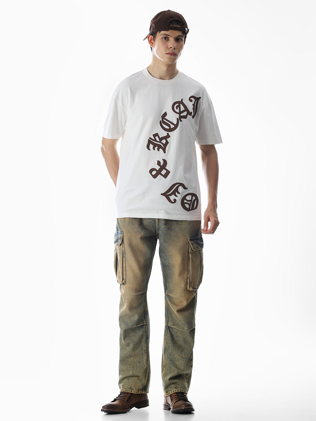 White Applique Patchwork T-shirt