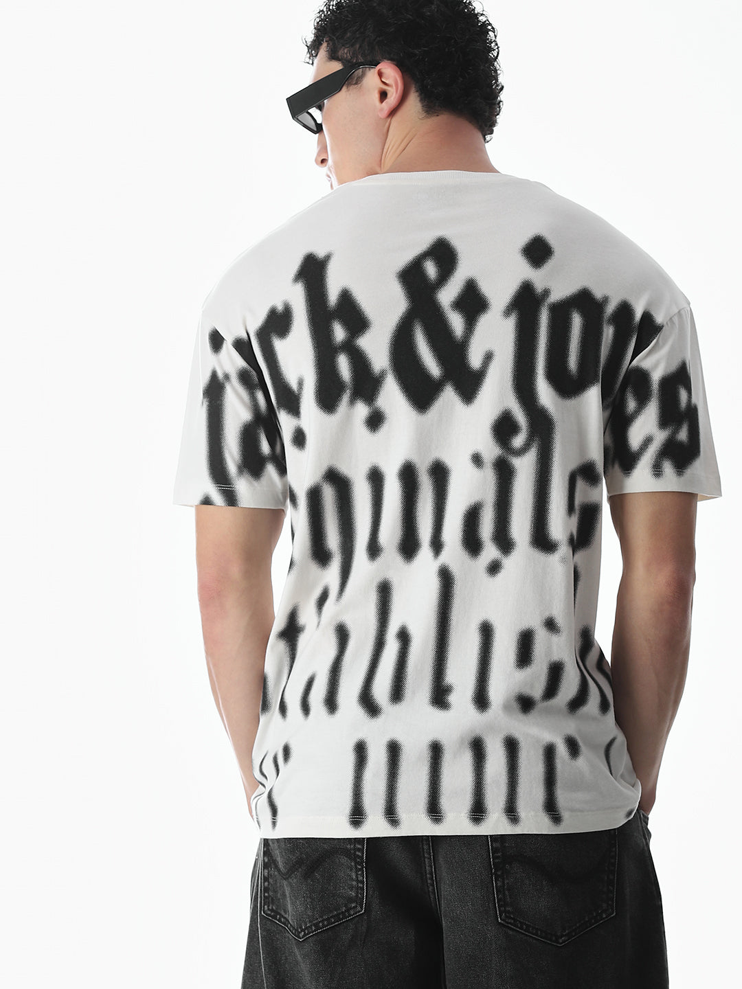Typographic Print Oversized T-shirt - S