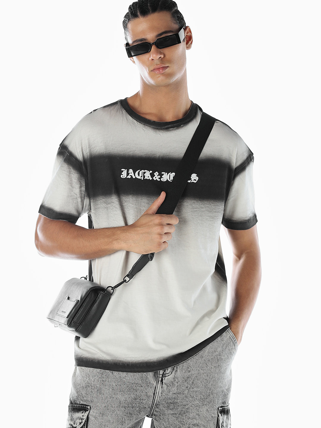 Printed Crew Neck Cotton T-Shirt - M
