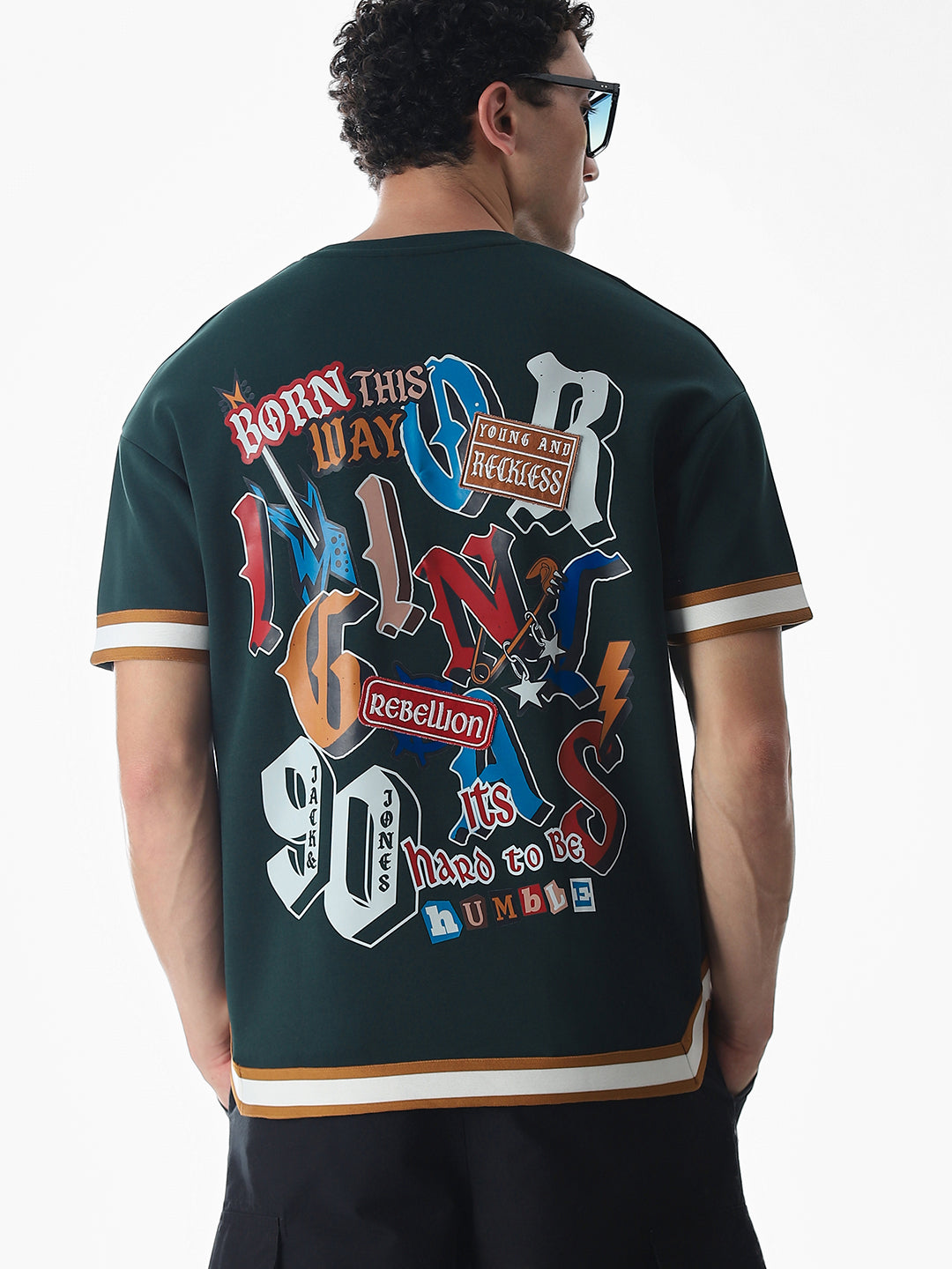 Green Varsity Drop Shoulder T-shirt - XS