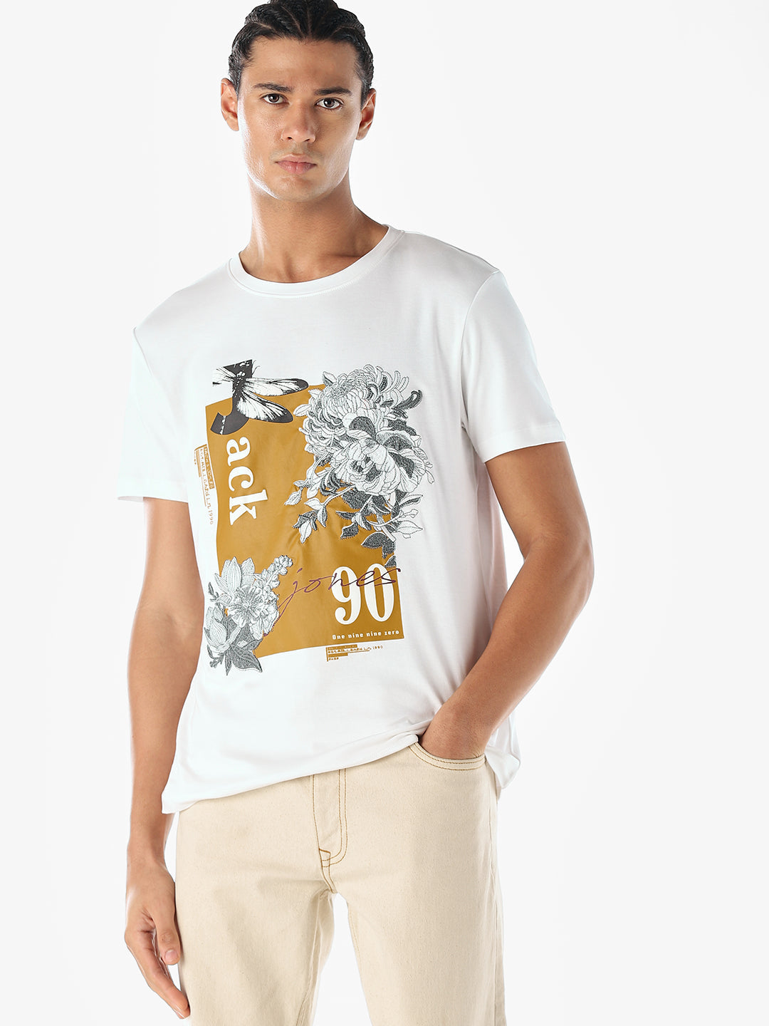 Graphic Print Cotton T-shirt - S