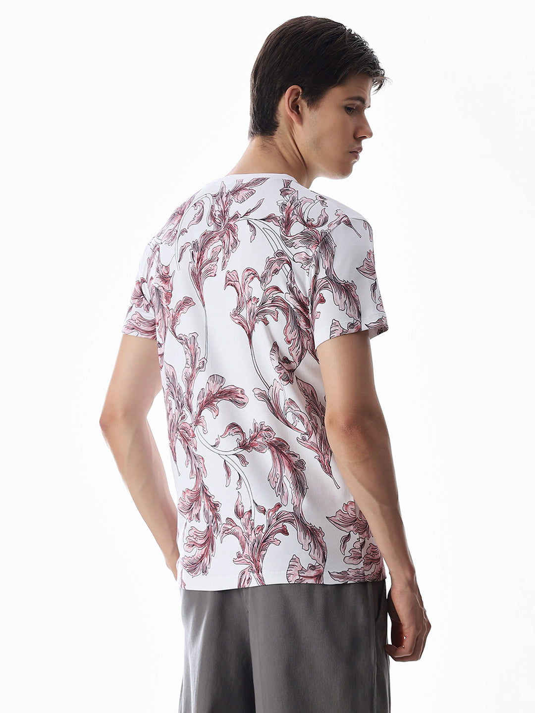 White Printed Cotton T-shirt