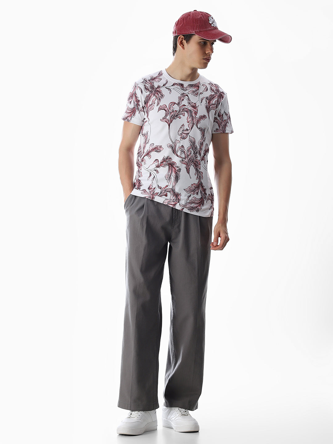 White Printed Cotton T-shirt