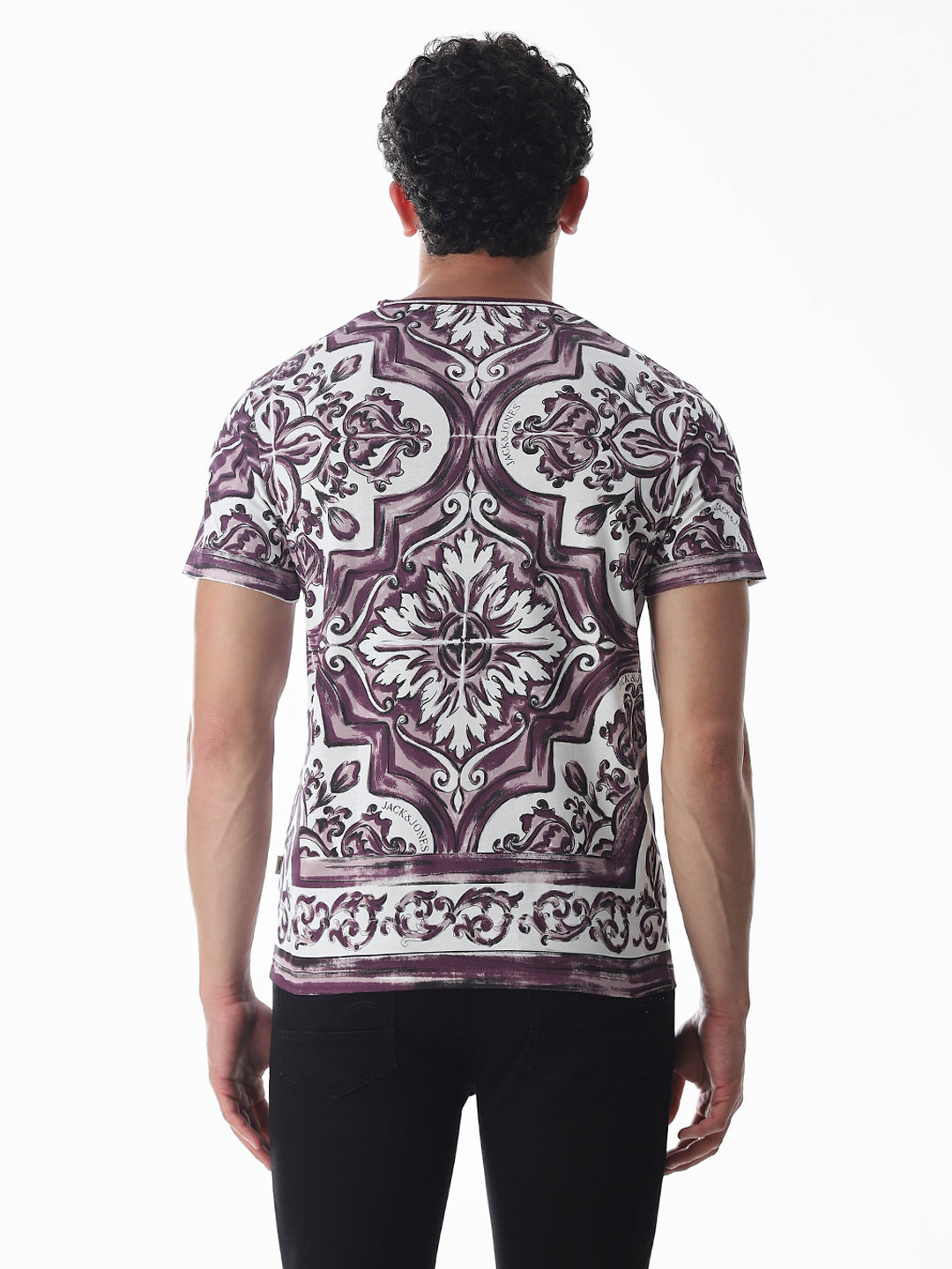 White Abstract Print T-shirt