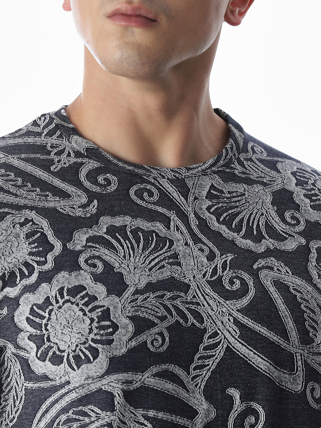 Jacquard Printed Cotton T-shirt