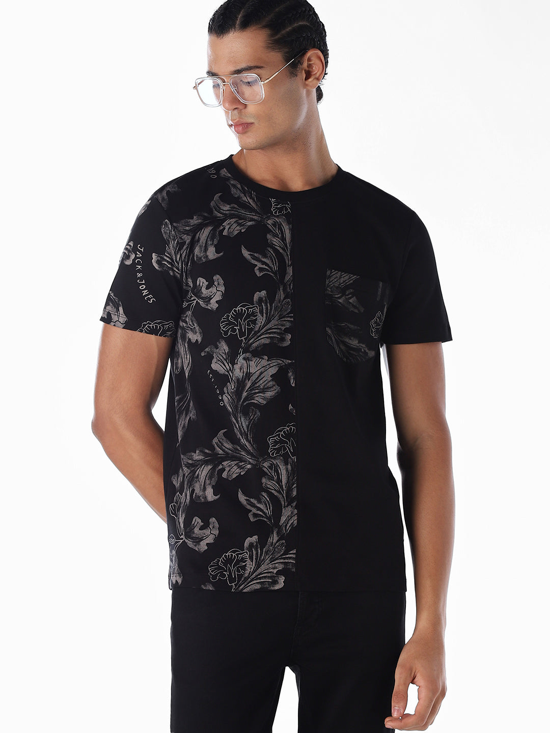 Printed Cotton T-shirt - Black