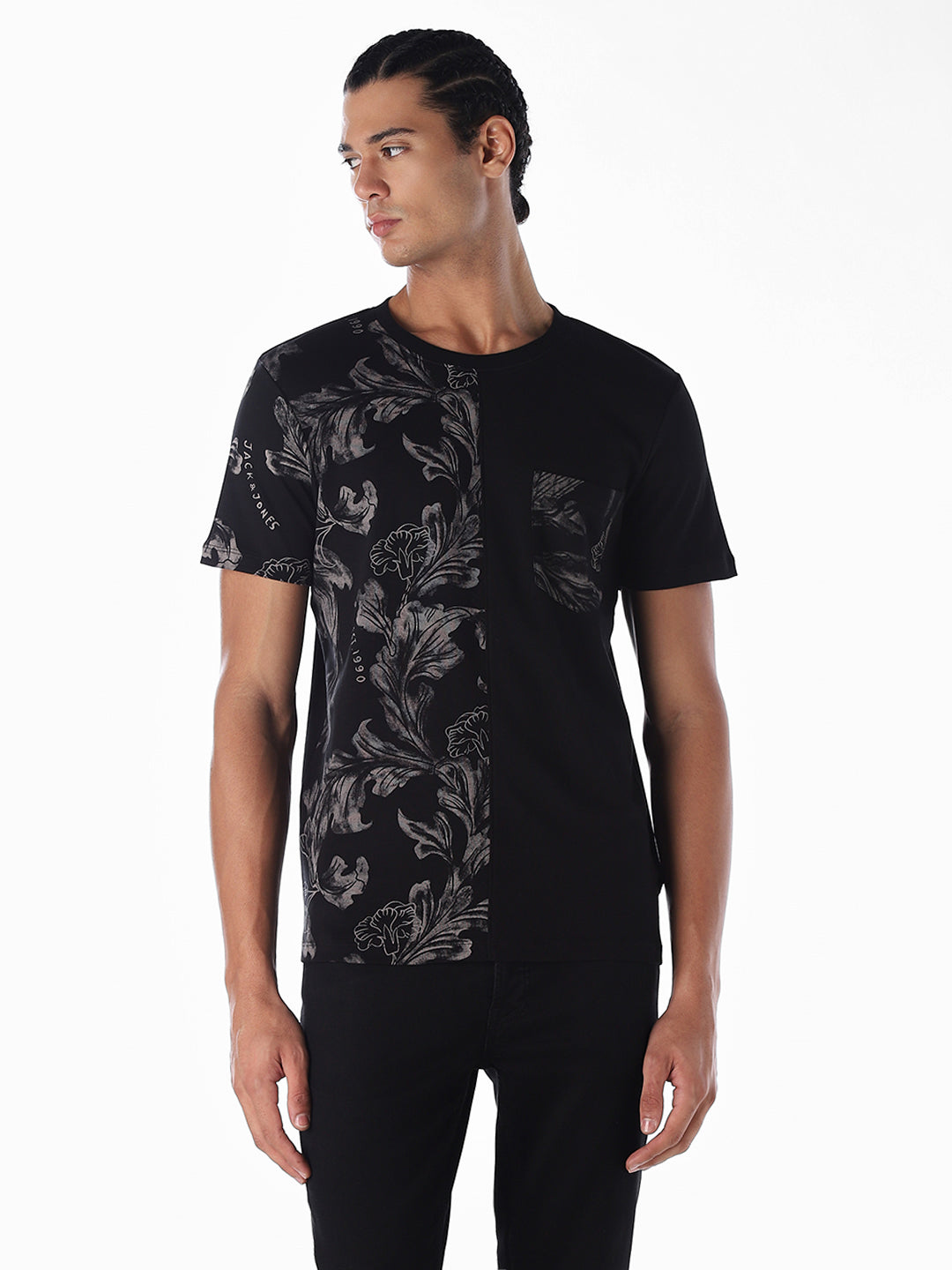 Printed Cotton T-shirt - Black