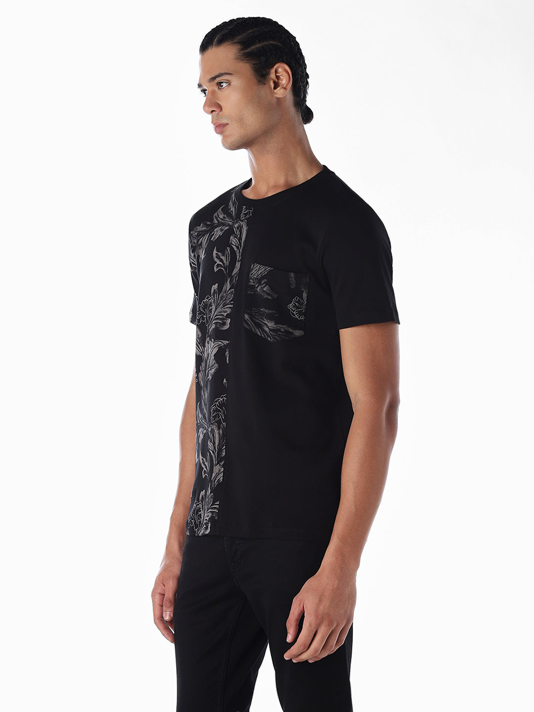 Printed Cotton T-shirt - Black