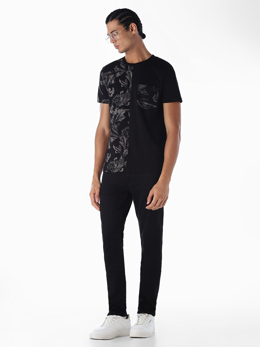 Printed Cotton T-shirt - Black