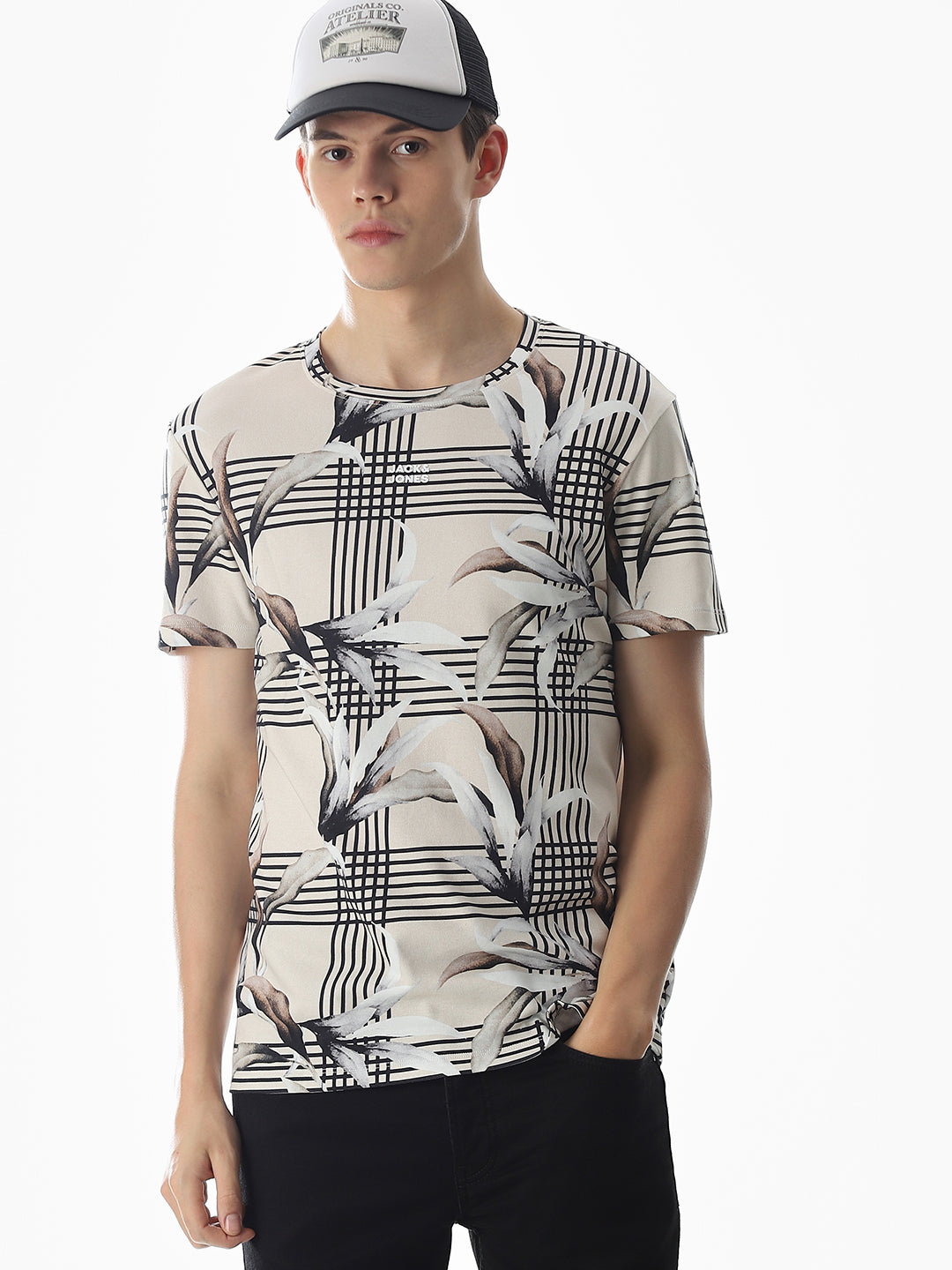 Printed Crew Neck T-shirt - S