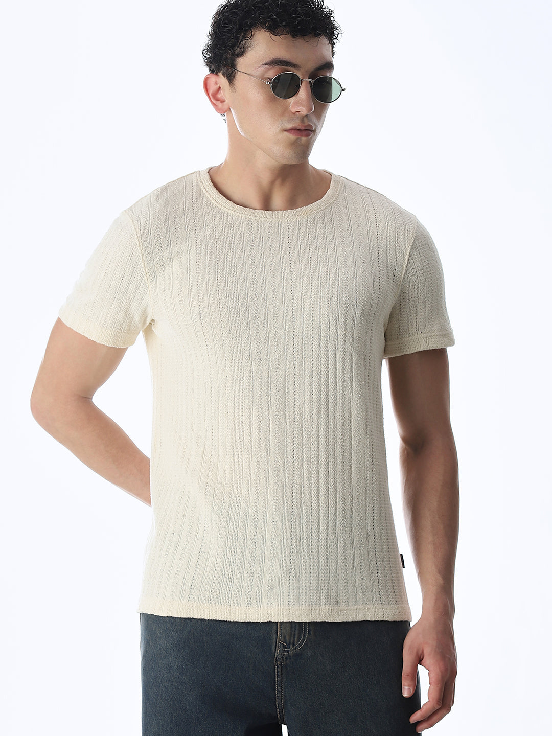 Jacquard Cotton T-shirt