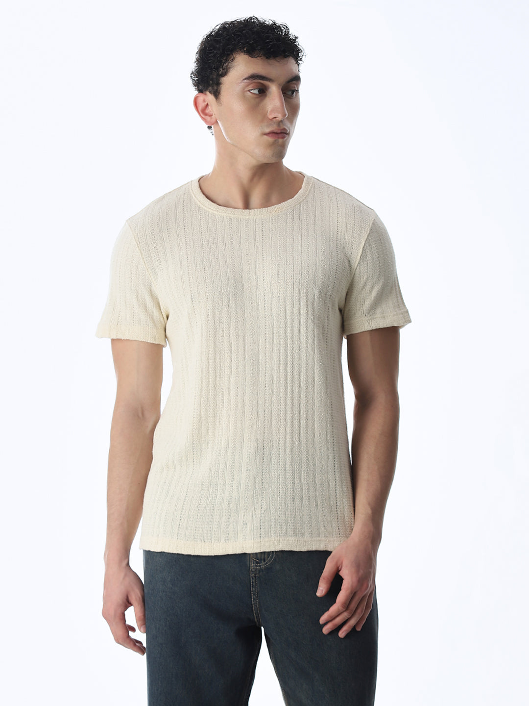 Jacquard Cotton T-shirt