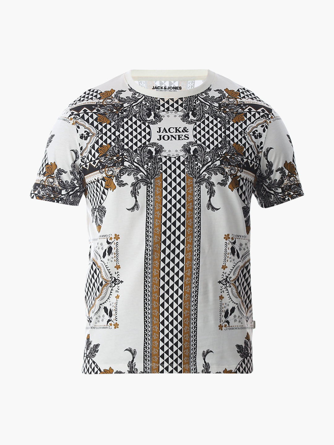 White Printed Cotton T-shirt