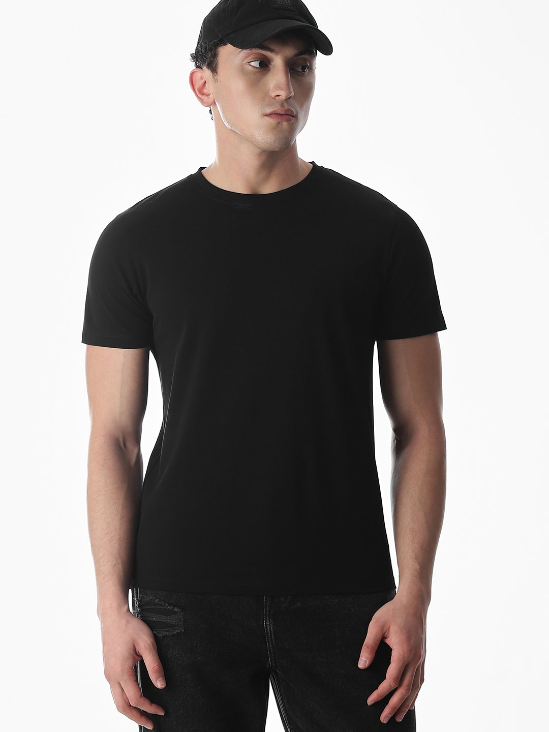 Classic Black Cotton T-shirt - S