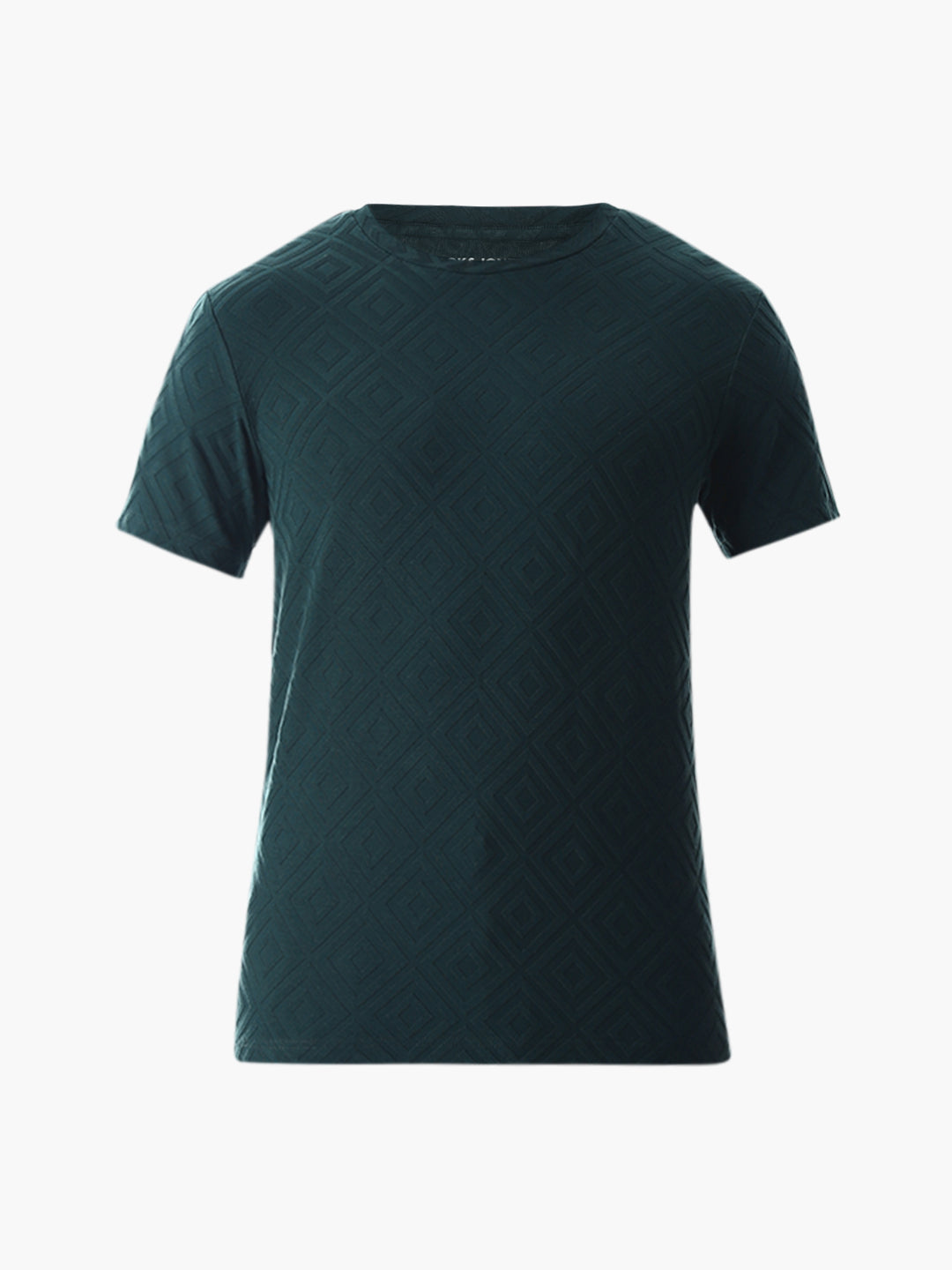 Green Jacquard Crew Neck T-shirt