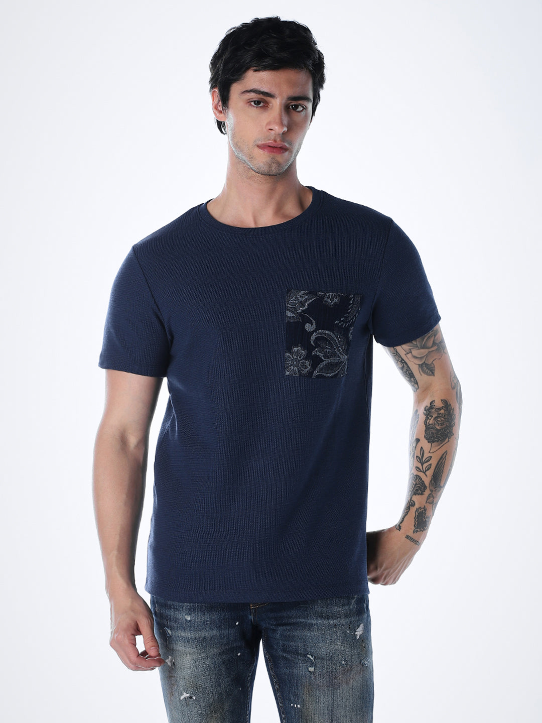 Jacquard Print Pocket T-shirt