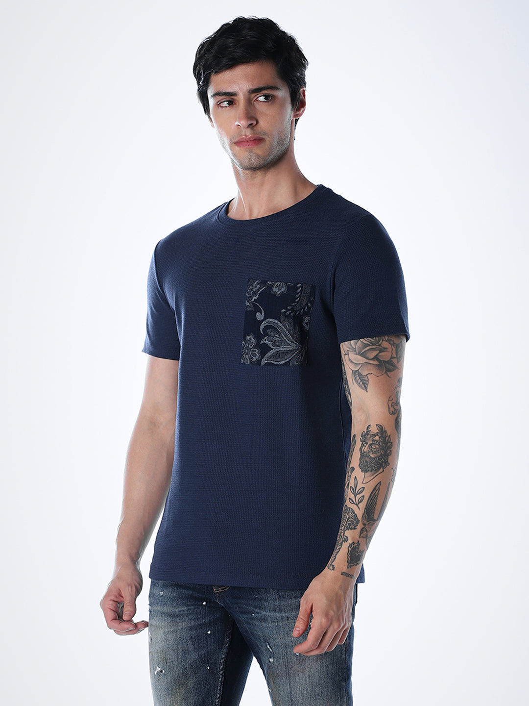 Jacquard Print Pocket T-shirt