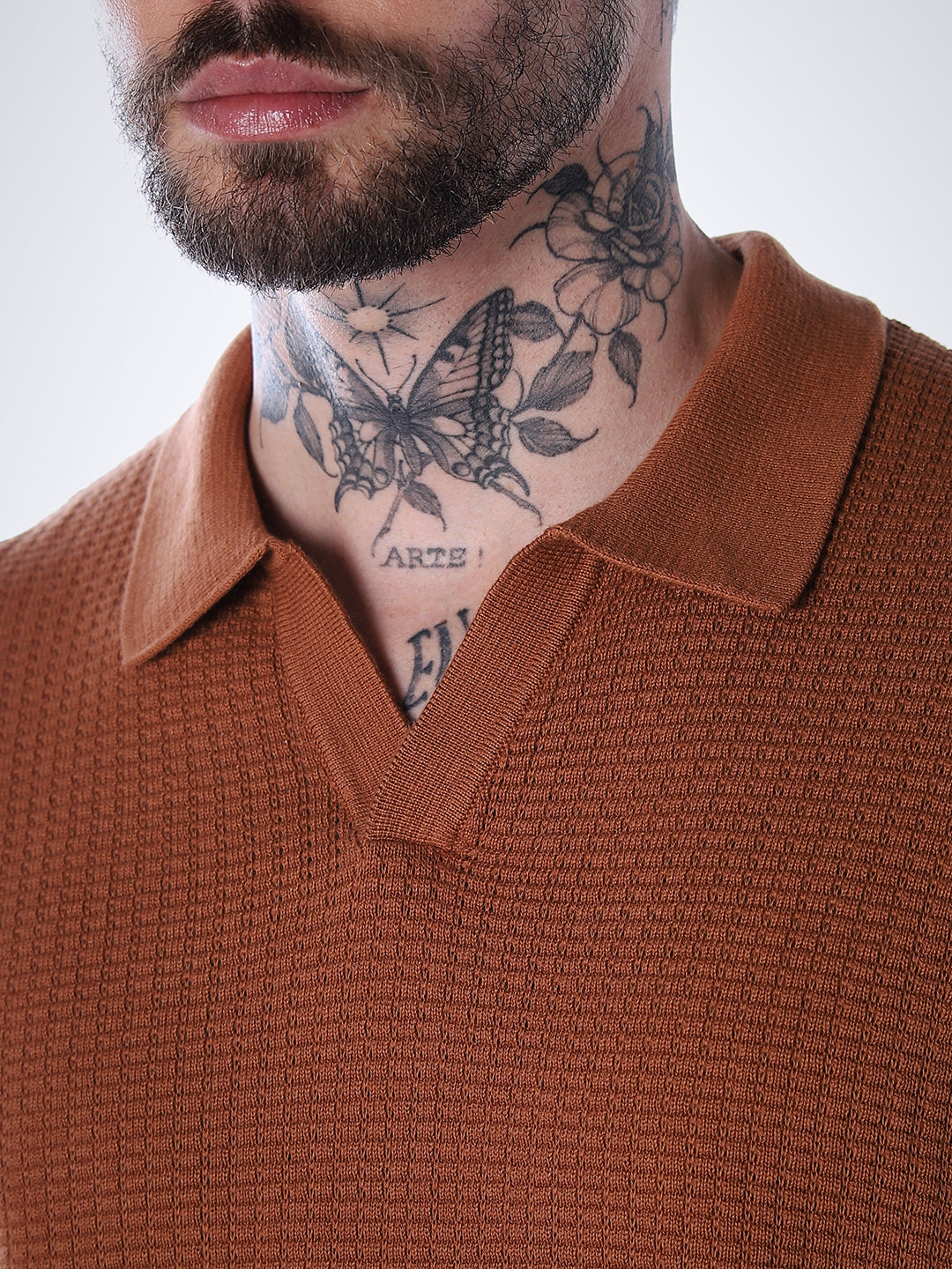 Structured Knitted Cotton Polo