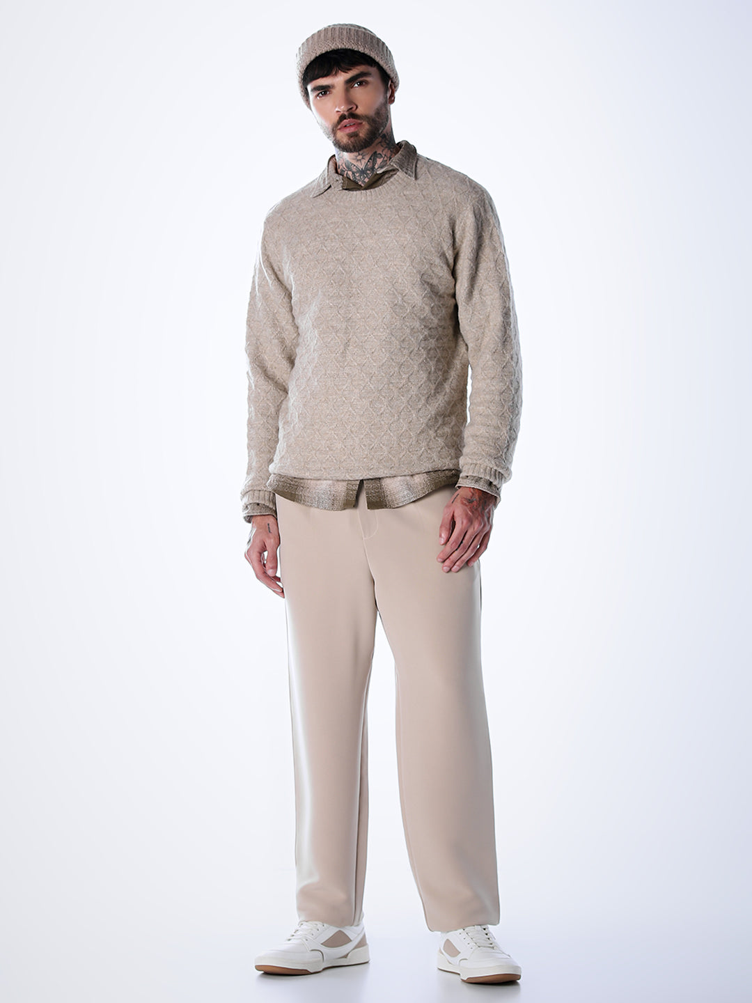 Structured Crew Neck Pullover