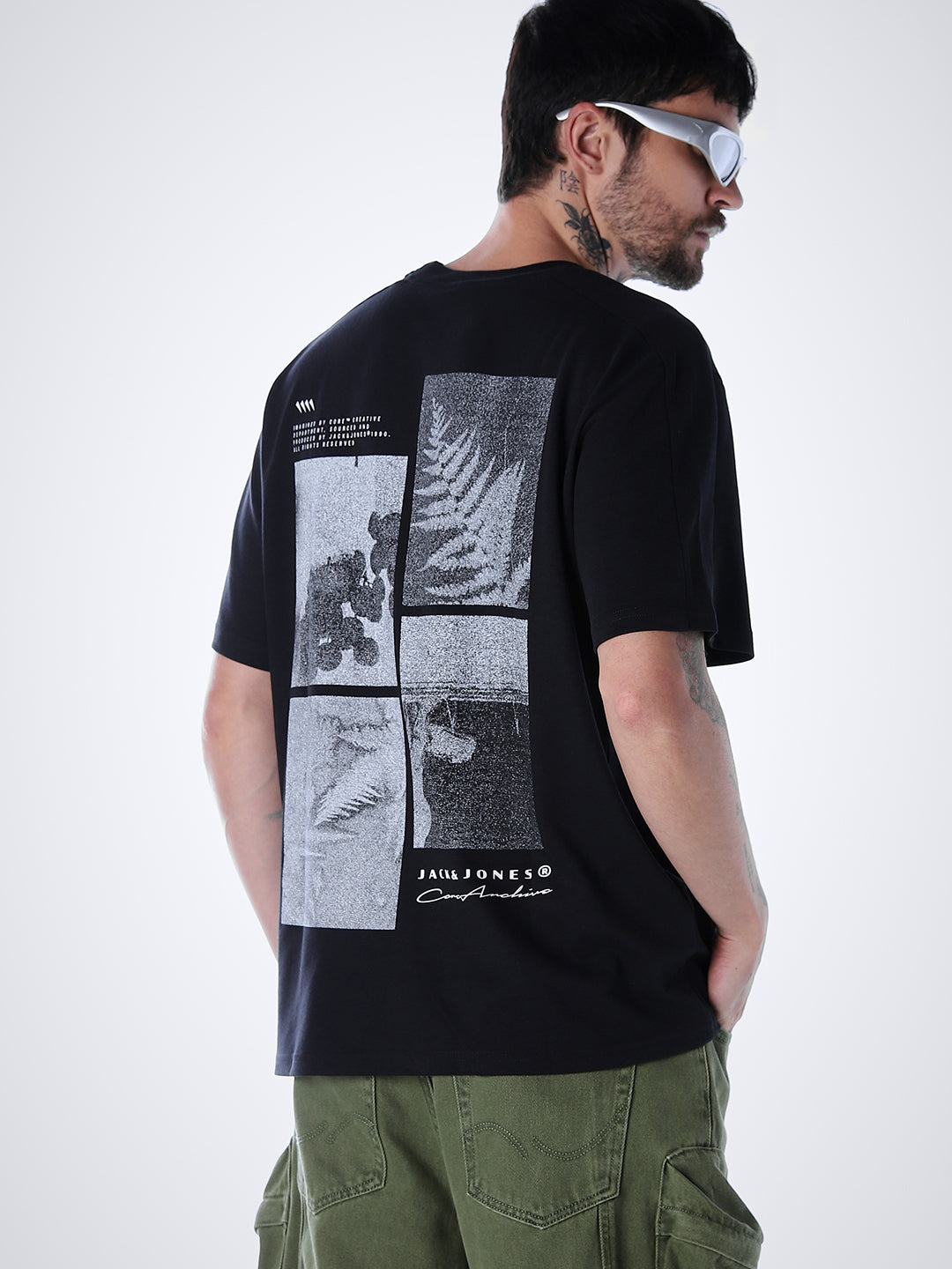 Back Print Oversized T-shirt - Black - S