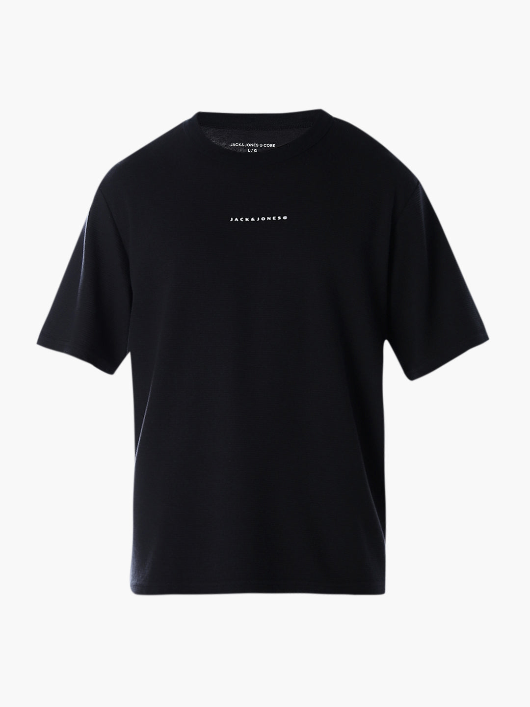 Structured Crew Neck Oversized T-shirt - Black