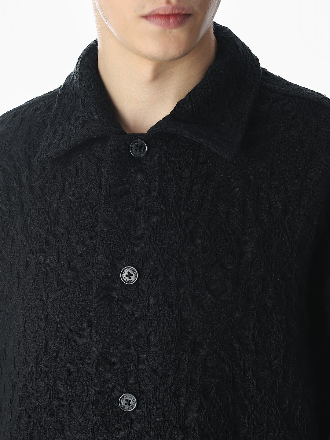Black Jacquard Overshirt