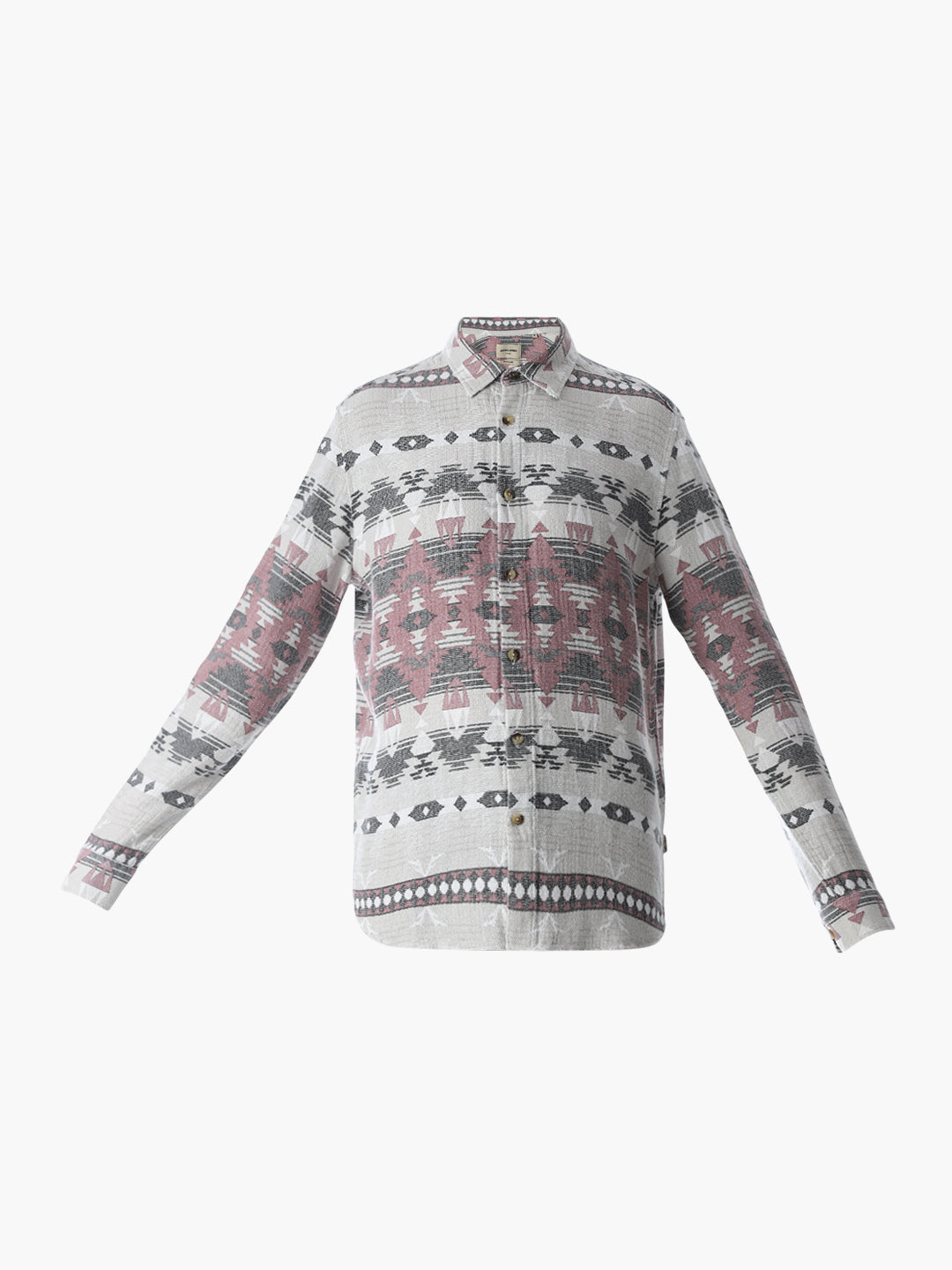 Grey Printed Jacquard Cotton Shirt