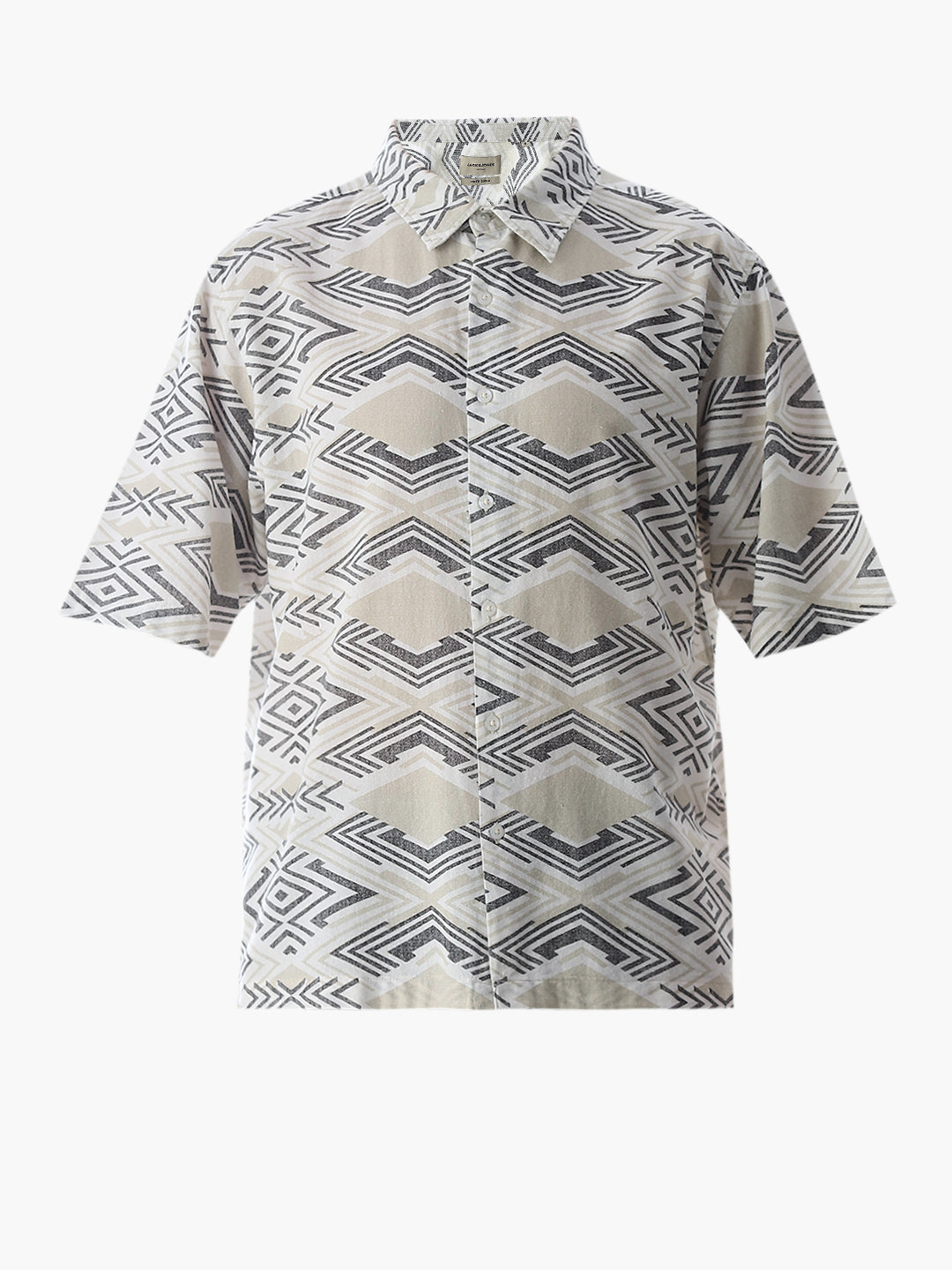 White Printed Cotton Shirt