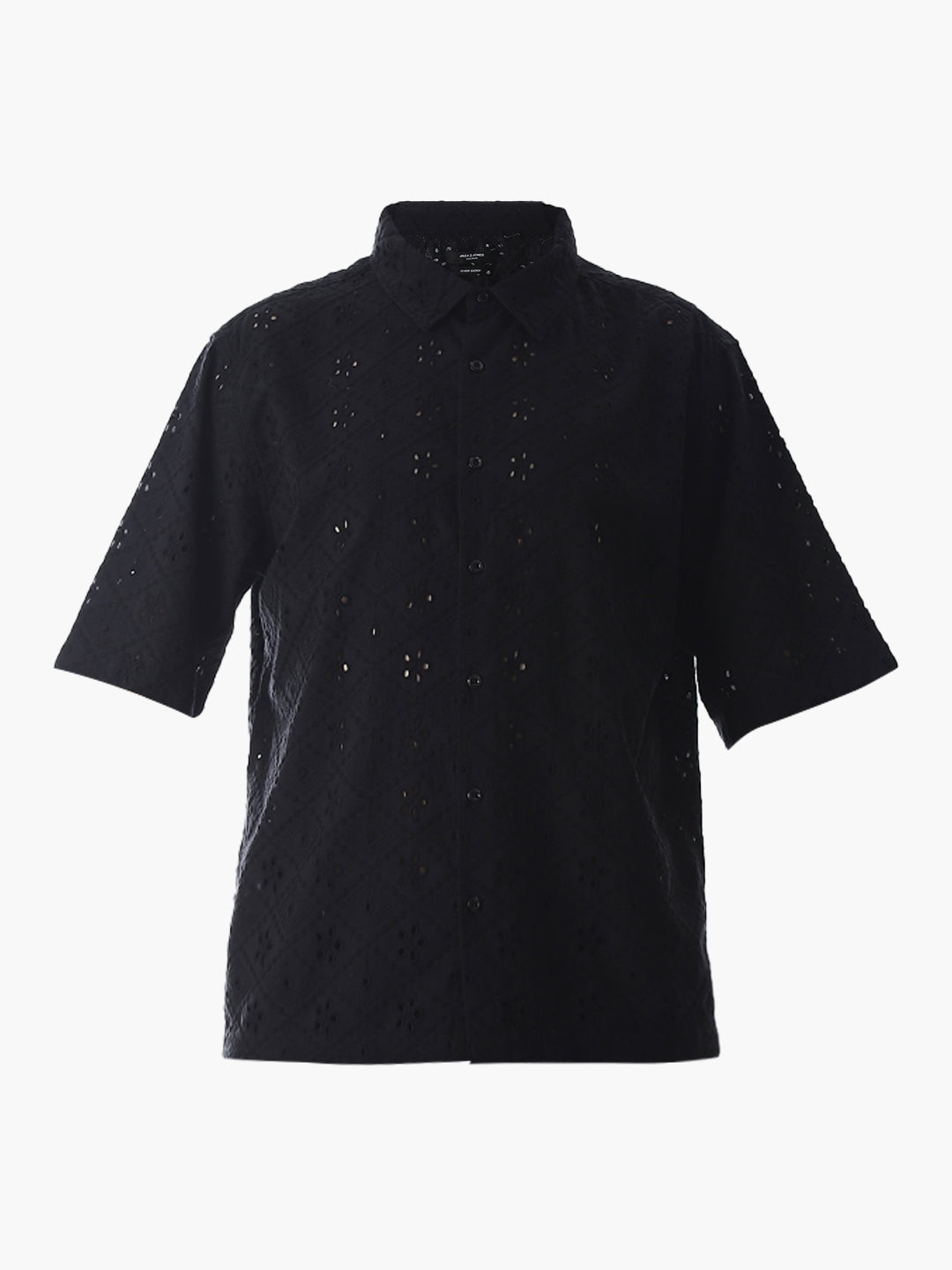 Black Embroidered Oversized Shirt