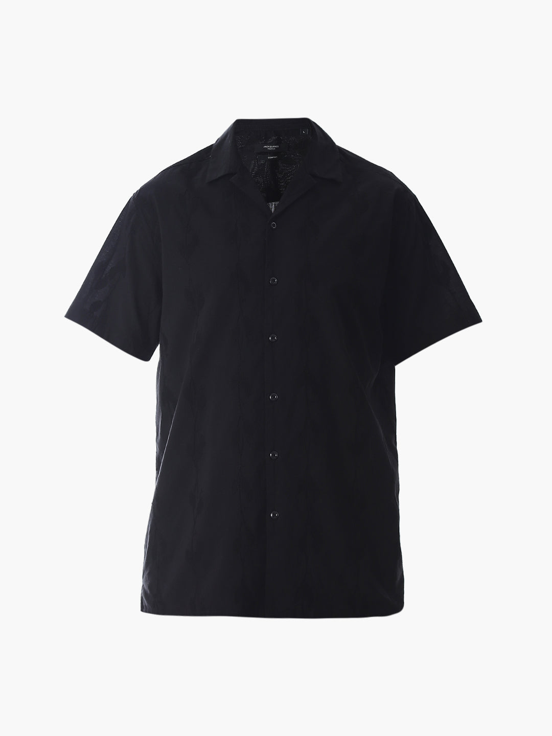 Black Embroidered Cotton Shirt
