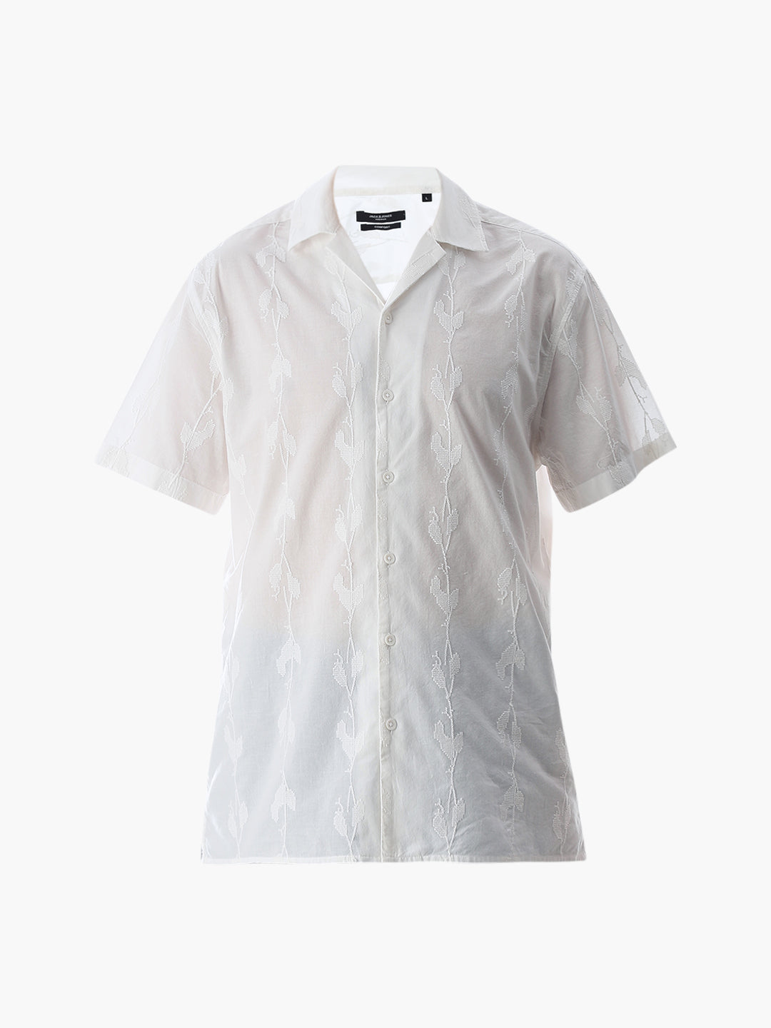 White Embroidered Cotton Shirt