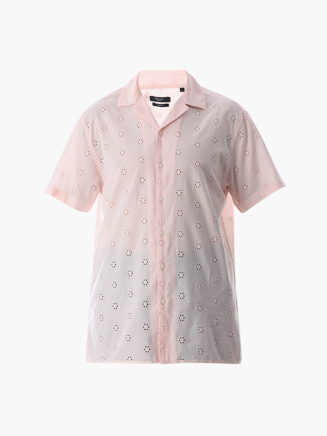 Pink Cut-Work Cotton Shirt