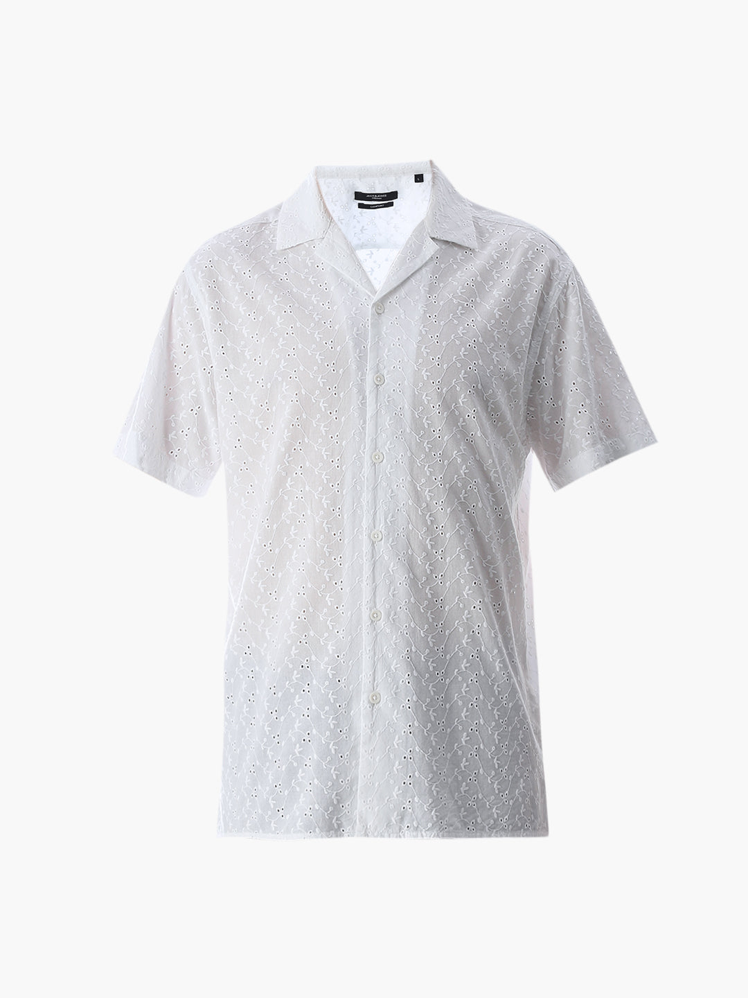 White Cut-Work Cotton Shirt