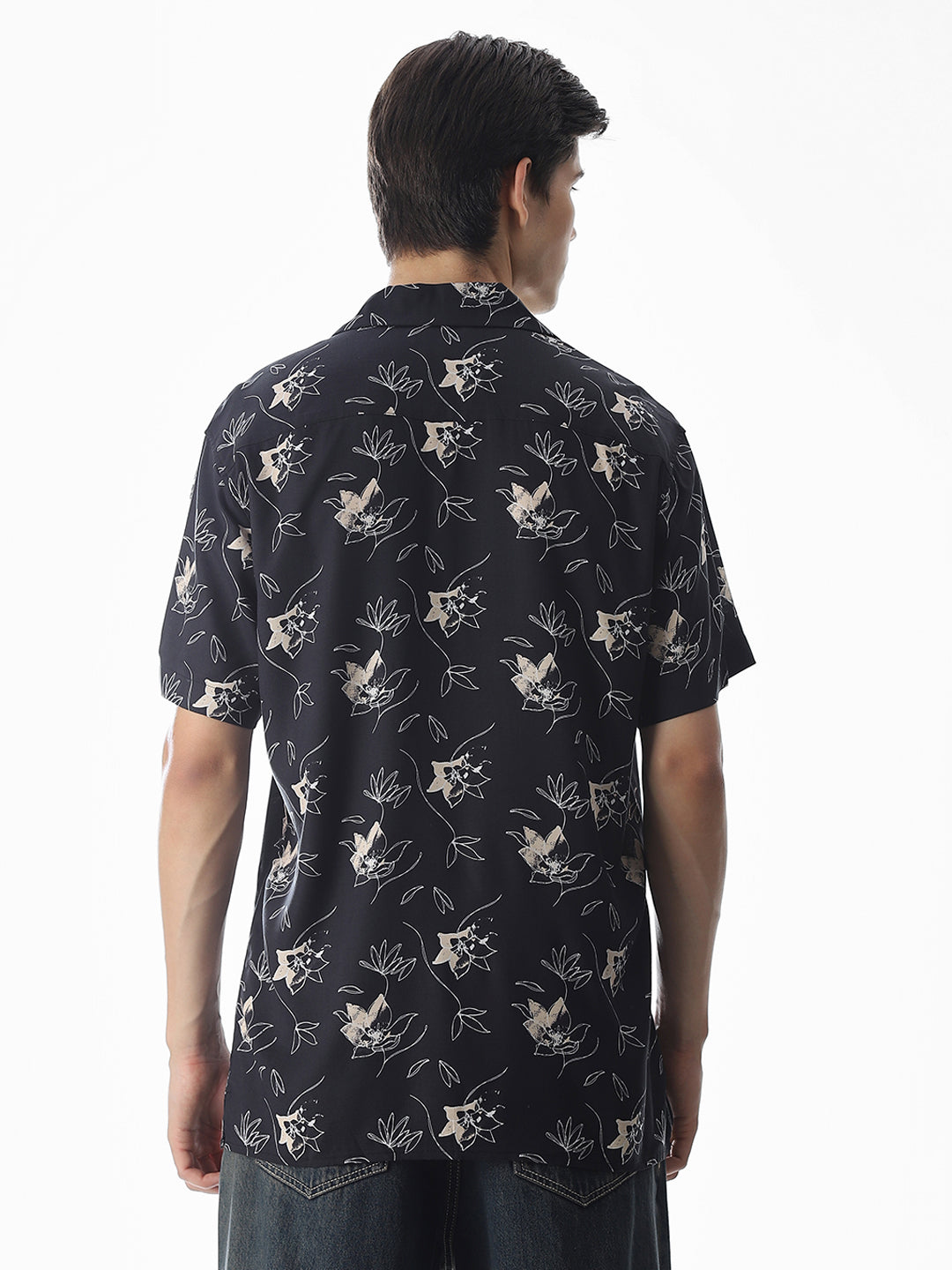 Black Printed Comfort Fit Shirt