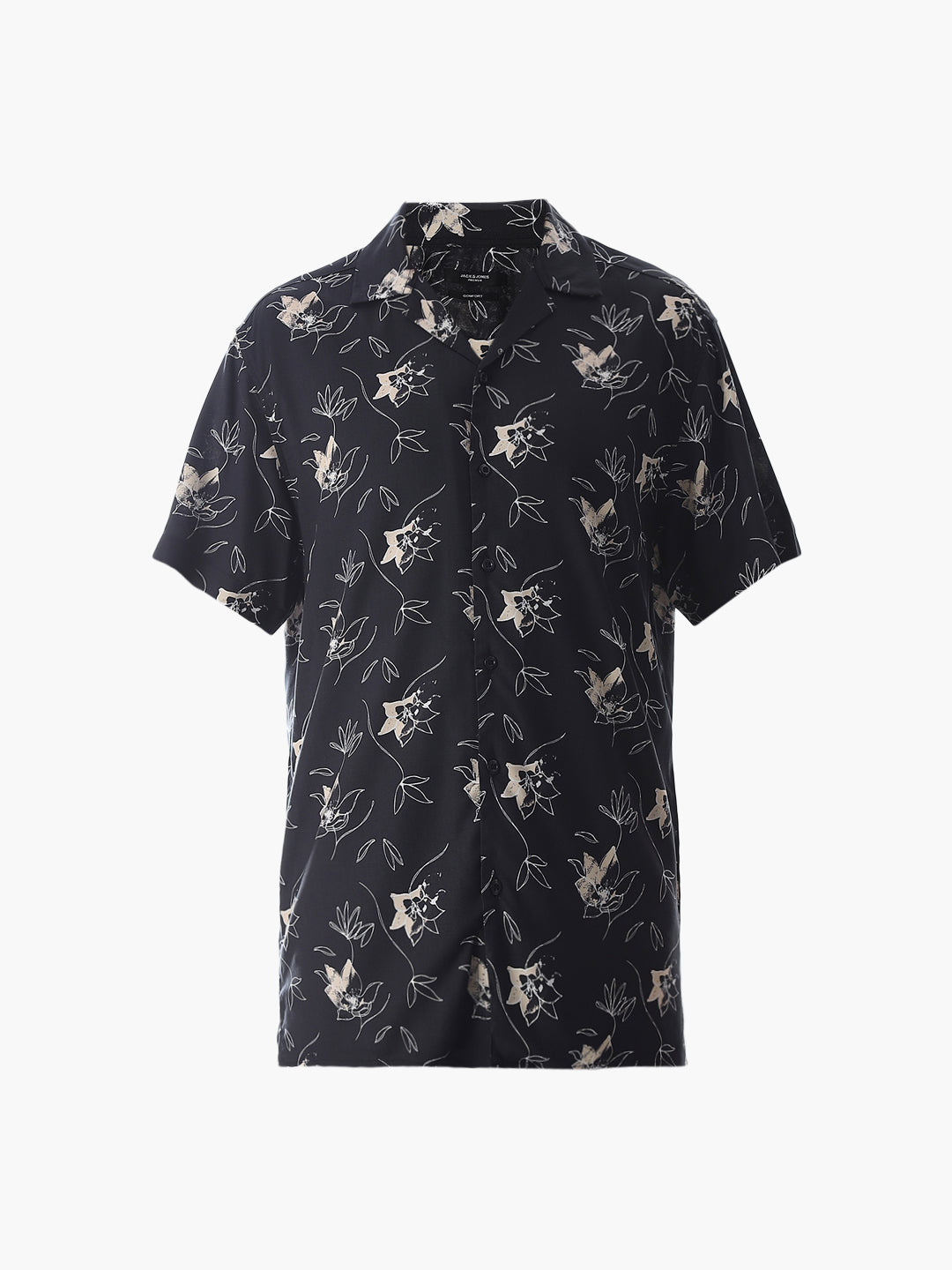 Black Printed Comfort Fit Shirt