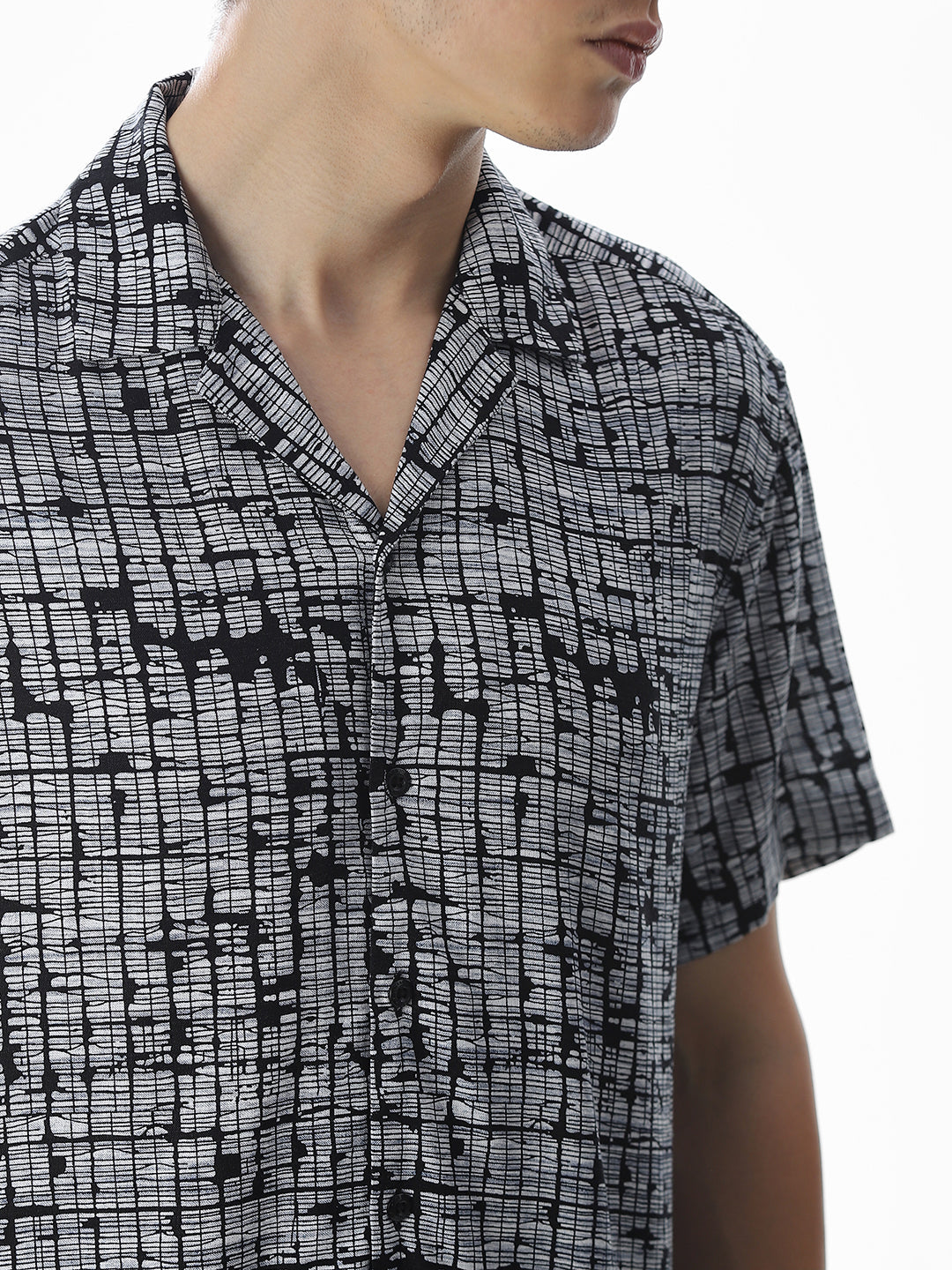 Black Printed Viscose Shirt