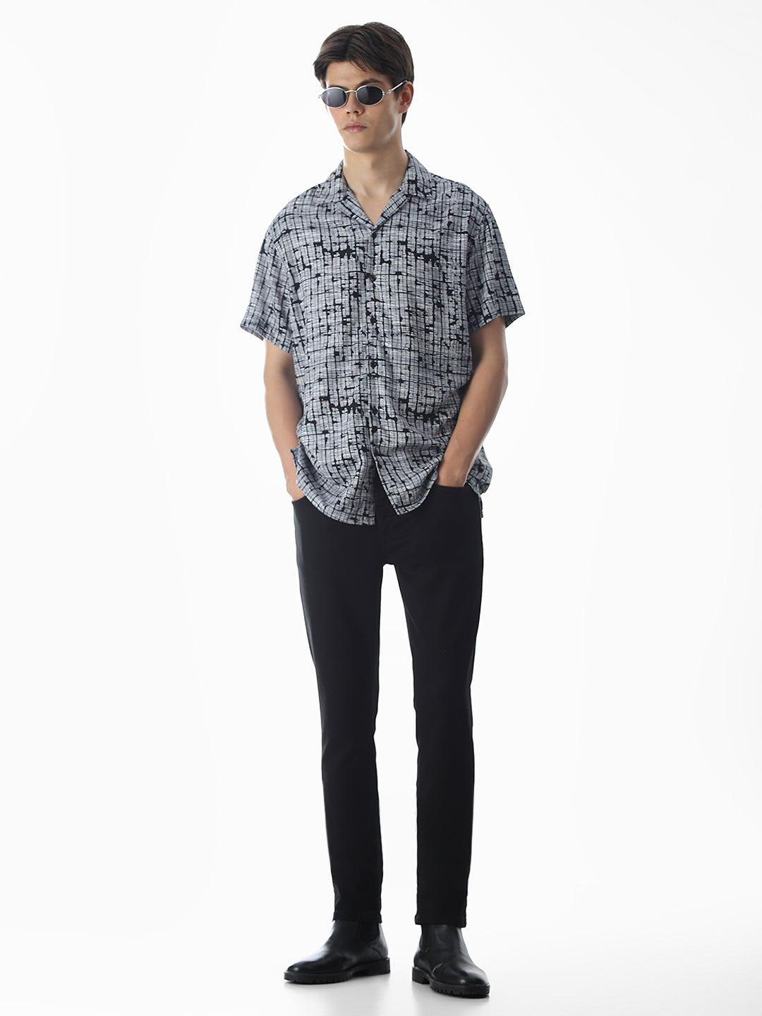 Black Printed Viscose Shirt