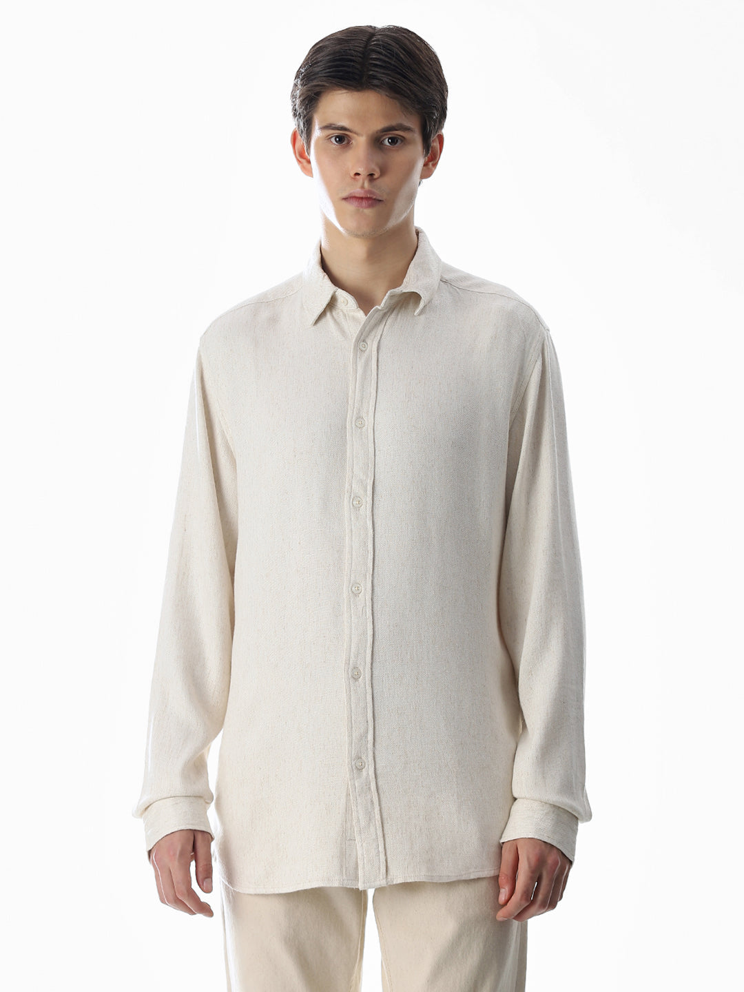 Beige Full Sleeves Shirt