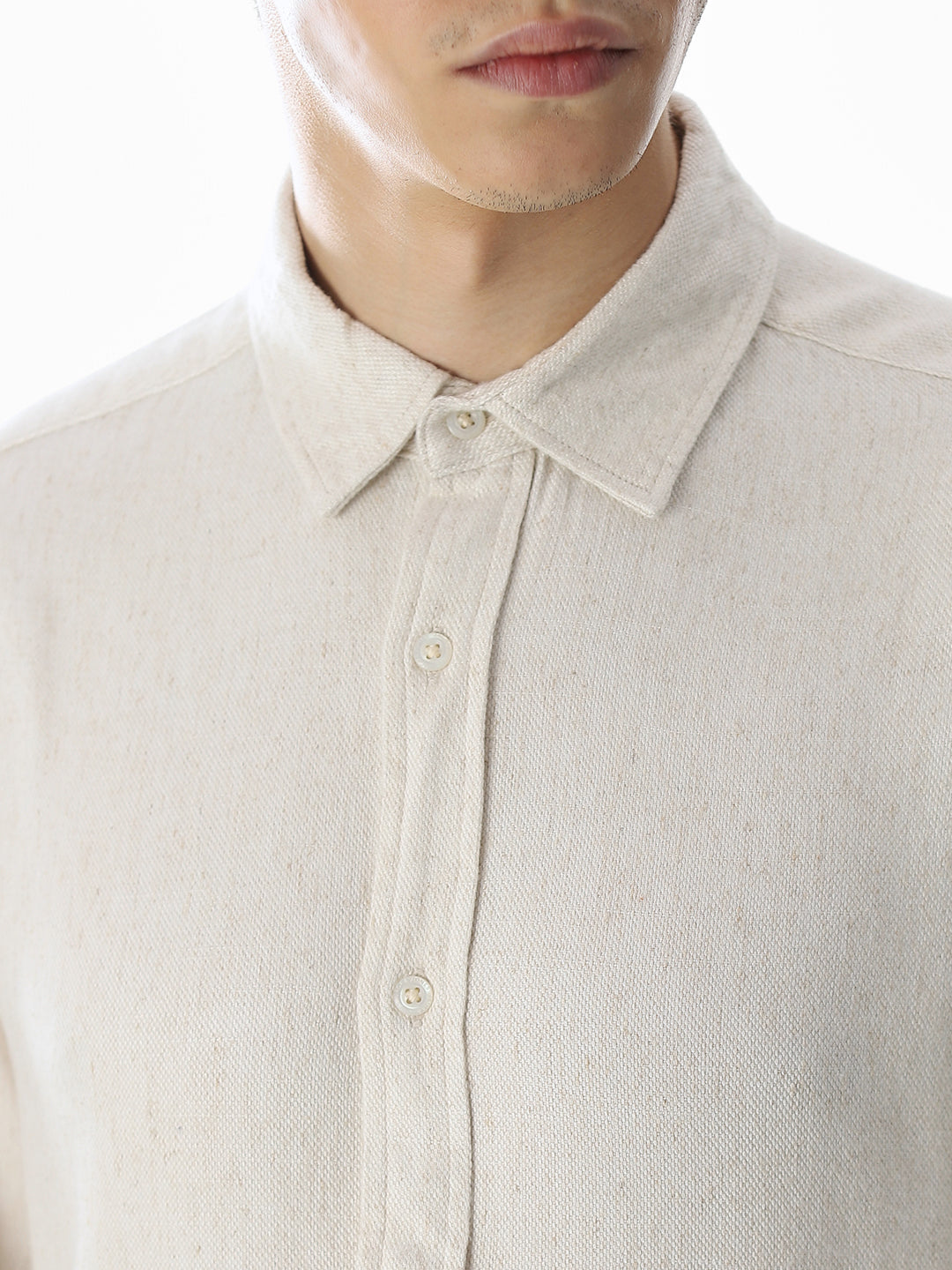 Beige Full Sleeves Shirt