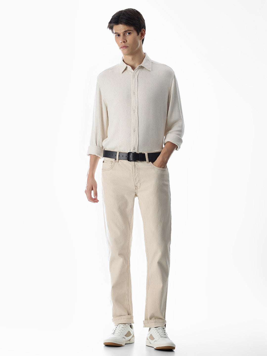 Beige Full Sleeves Shirt