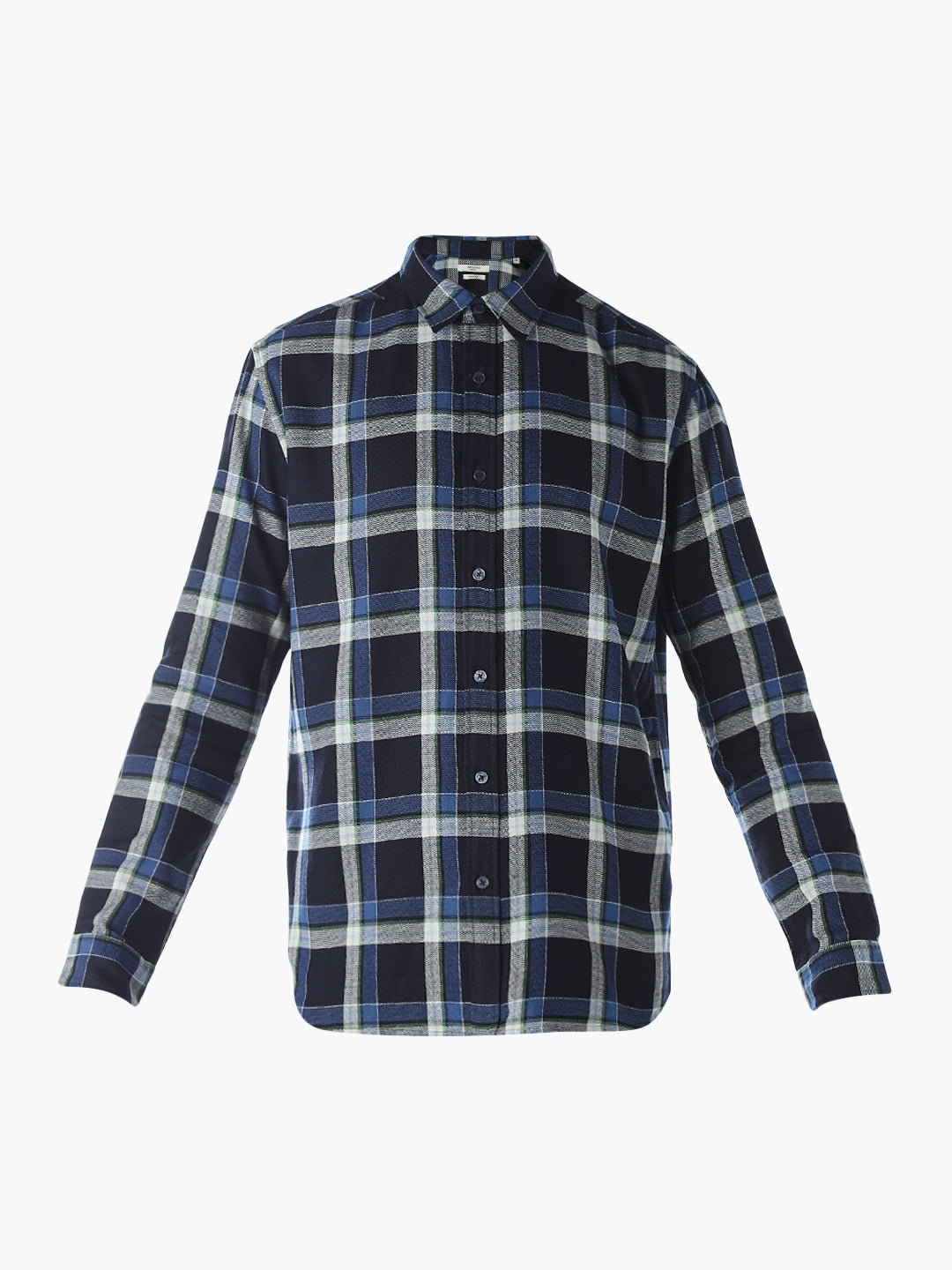 Navy Blue Check Shirt