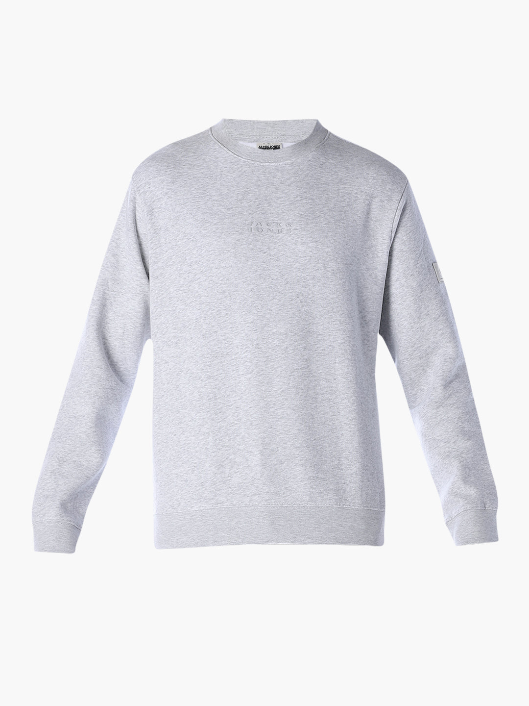Logo Text Cotton Sweatshirt - Grey